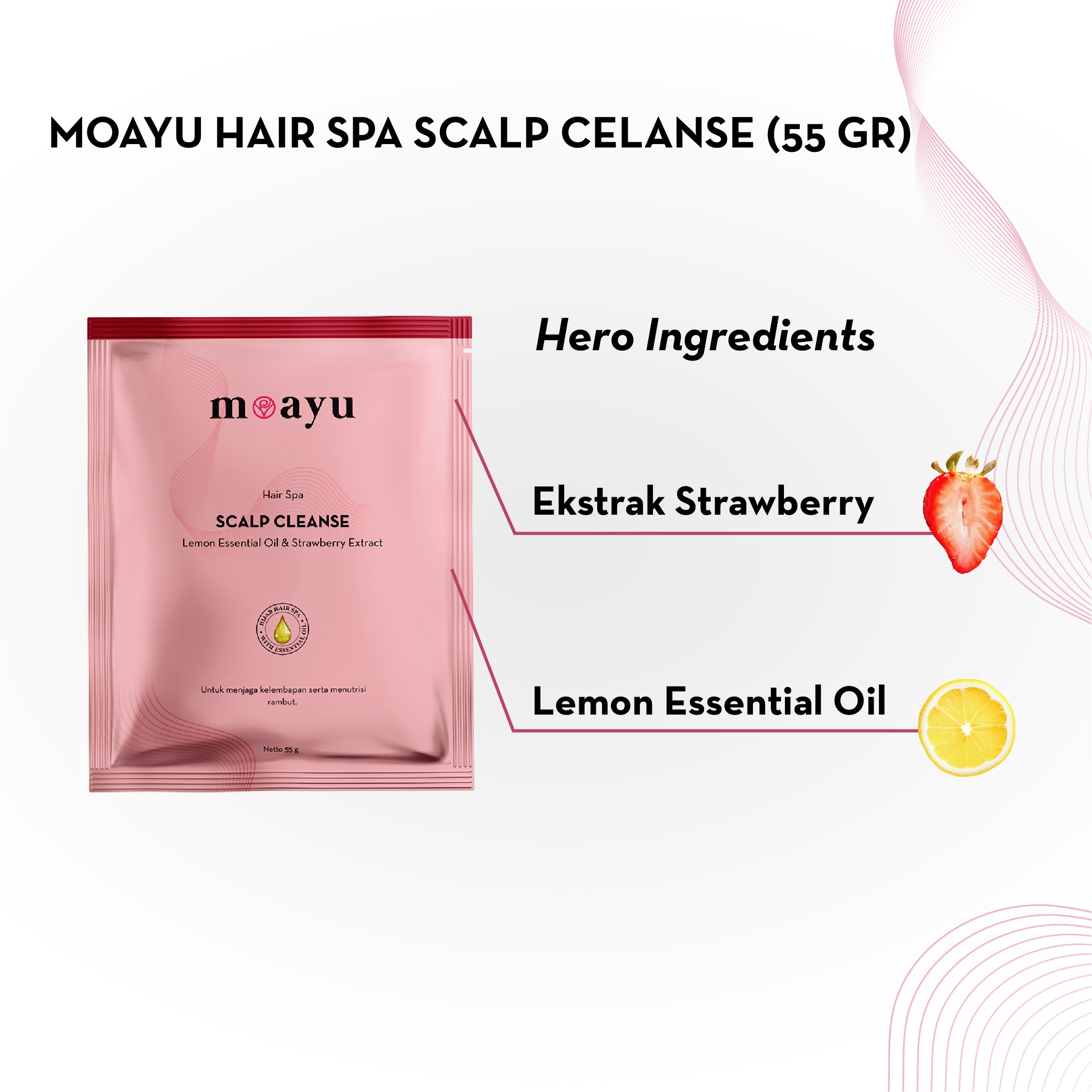 MOAYU Scalp Cleanse Hair Spa 55gr, Perawatan Kulit Kepala Berketombe, Rambut Berminyak, Kusam & Berhijab