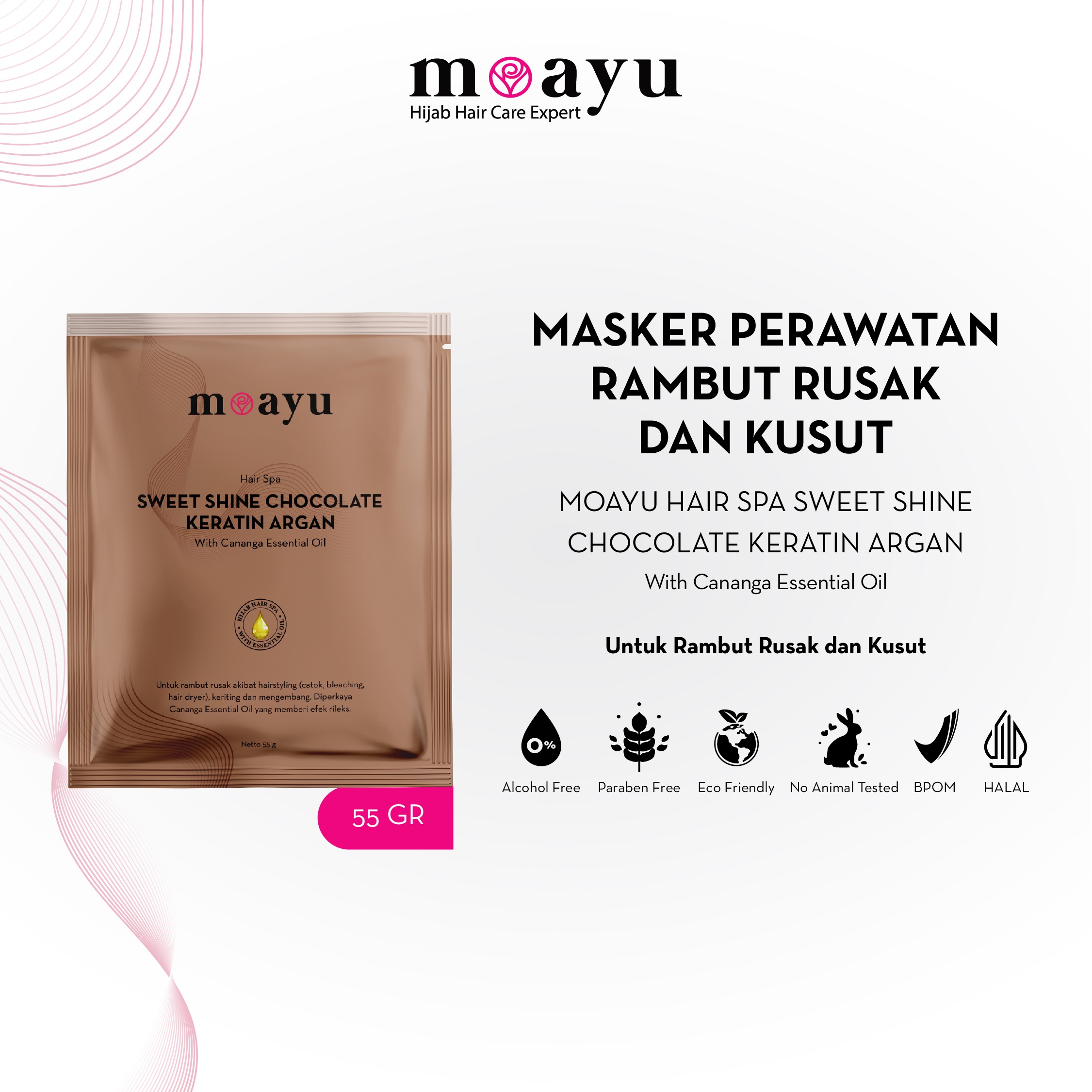 [2 pcs] Moayu Sweet Shine Chocolate Hair Spa 55 g - Masker Rambut