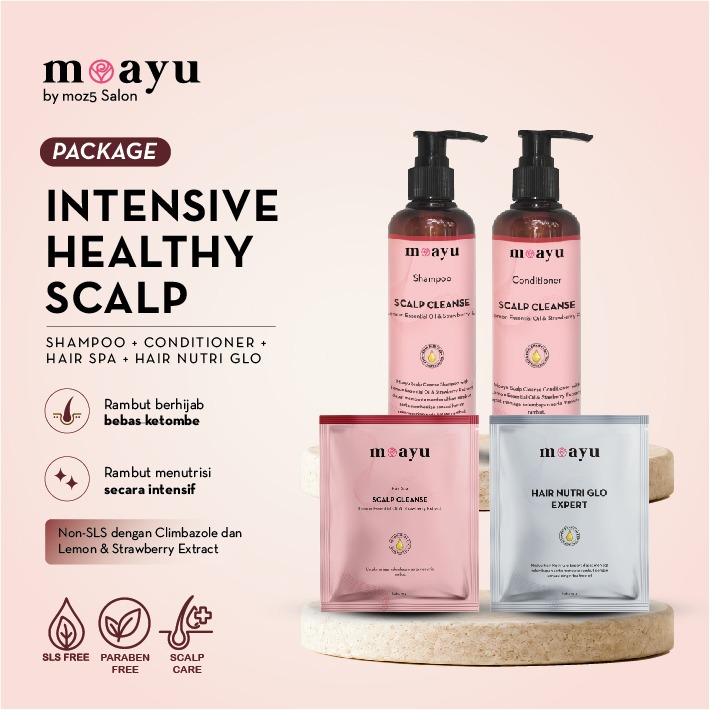 [BUNDLING] MOAYU Intensive Healthy Scalp Package - Paket Lengkap, Anti Ketombe Rambut Berhijab, Anti Gatal, Kulit Kepala Bersih & Sehat