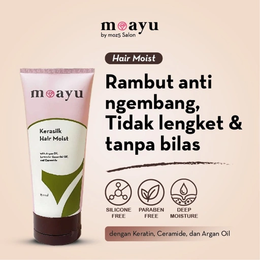 MOAYU Kerasilk Hair Moist Conditioner Tanpa Bilas 150ml - Kondisioner Rambut Berhijab, Anti Ngembang & Kusut, dengan Ceramide & Kerati