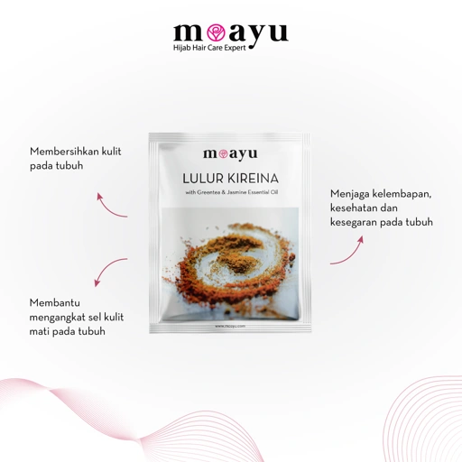 MOAYU Lulur Kireina with Greentea & Jasmine Essential Oil 55 gr, Lulur Herbal, Mengeksfoliasi kulit, Menghaluskan, Melembapkan & Membantu Mencerahkan Kulit