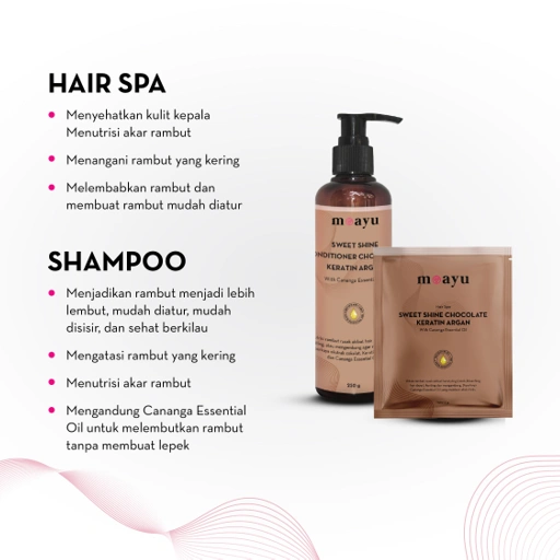 [BUNDLING] MOAYU Anti Frizz & Nourishing Hair Package - Paket Shampoo dan Hair Spa - Perawatan Rambut Berhijab, Kering, Rusak & Bercabang