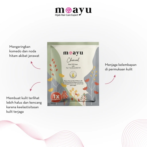 Image of Moayu Charcoal Peel Off Mask with Tea Tree Essential Oil 25gr - Masker Charcoal Pengangkat Sel Kulit Mati Masker Mengatasi Jerawat