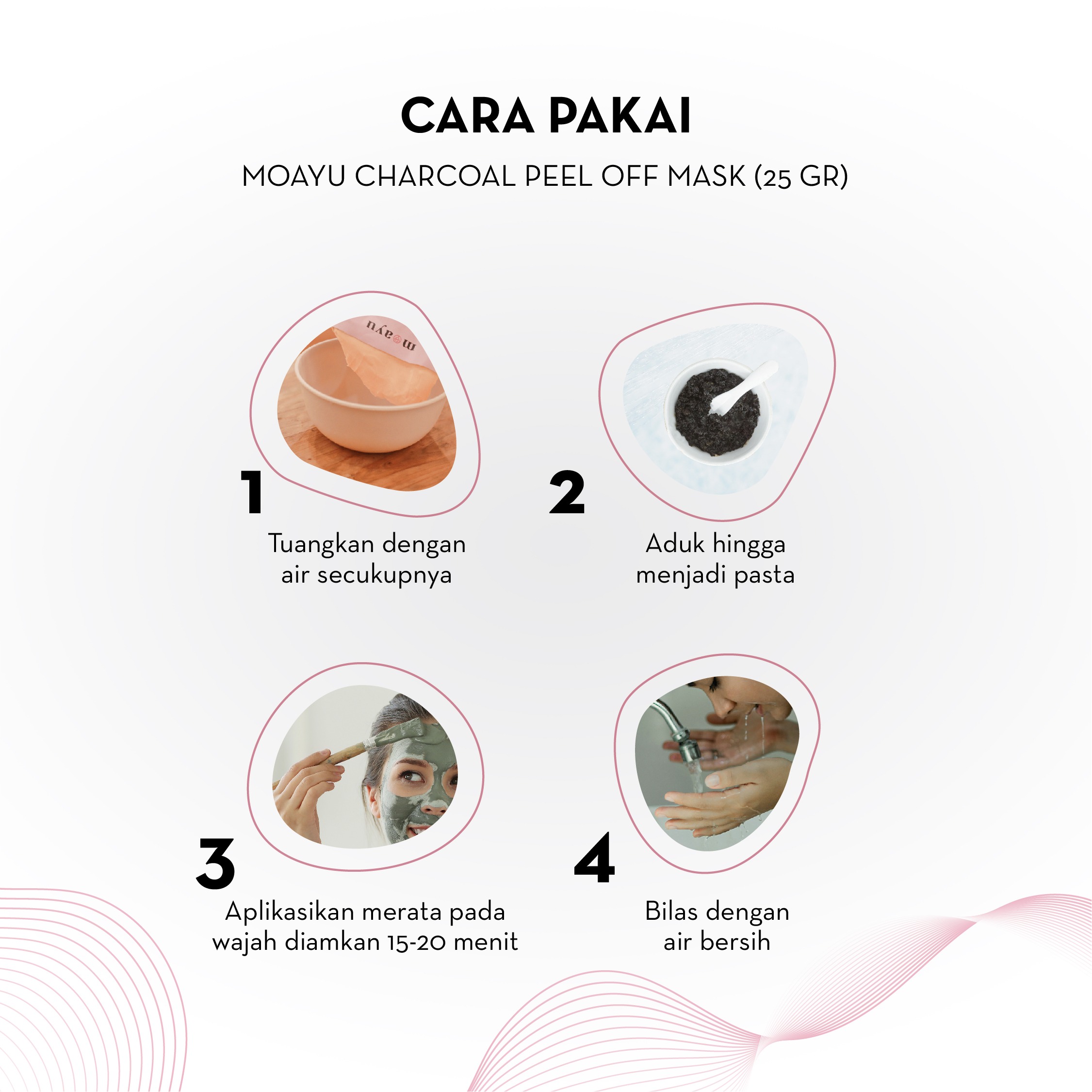 MOAYU Charcoal Peel Off Mask with Tea Tree Essential Oil 25gr | Masker Charcoal Mengangkat Sel Kulit Mati, Membersihkan Pori, Menyerap Minyak Berlebih & Membantu Merawat Kulit Berjerawat