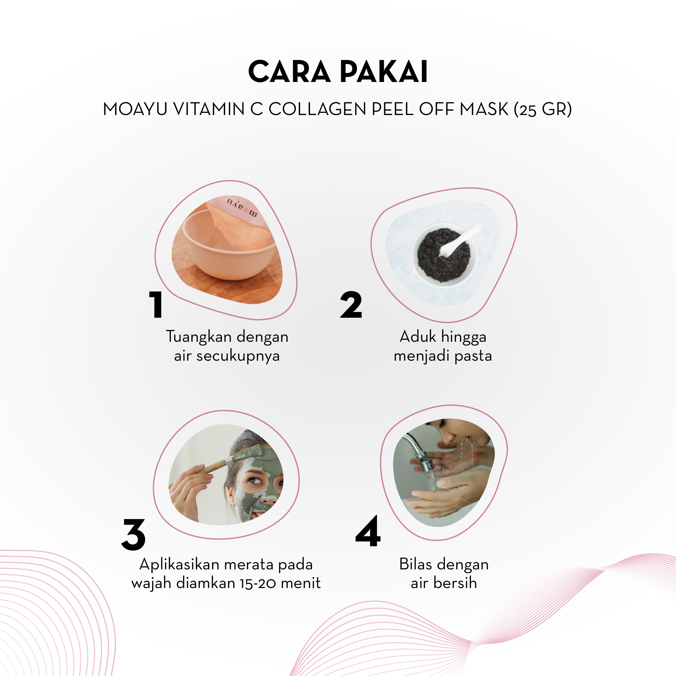 MOAYU Vitamin C Collagen Peel Off Mask with Lemon Essential Oil 25gr, Masker Peel Off Mengangkat Sel Kulit Mati, Mencerahkan, untuk Wajah Kusam, Berminyak dan Warna Kulit Tidak Rata.