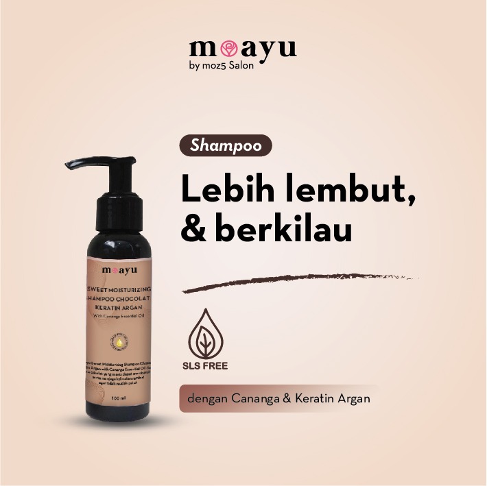 [SLS FREE] MOAYU Sweet Moisturizing Chocolate Keratin Argan Shampoo 100ml - Perawatan Rambut Berhijab, Kering, Rusak & Bercabang