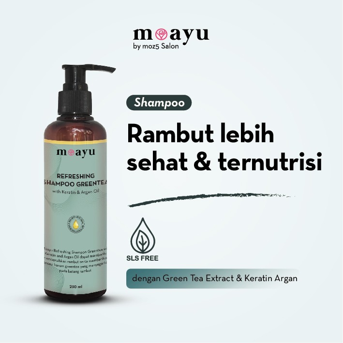[SLS FREE] MOAYU Refreshing Green Tea Keratin Argan Shampoo 250ml - Menjaga Rambut Tetap Sehat, Bersih & Berkilau
