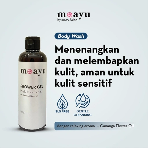 Moayu Lovely Hana Series Shower Gel 250 ml, Sabun Mandi Cair Non SLS, Membersihkan Kulit & Membantu Menjaga Kelembapan
