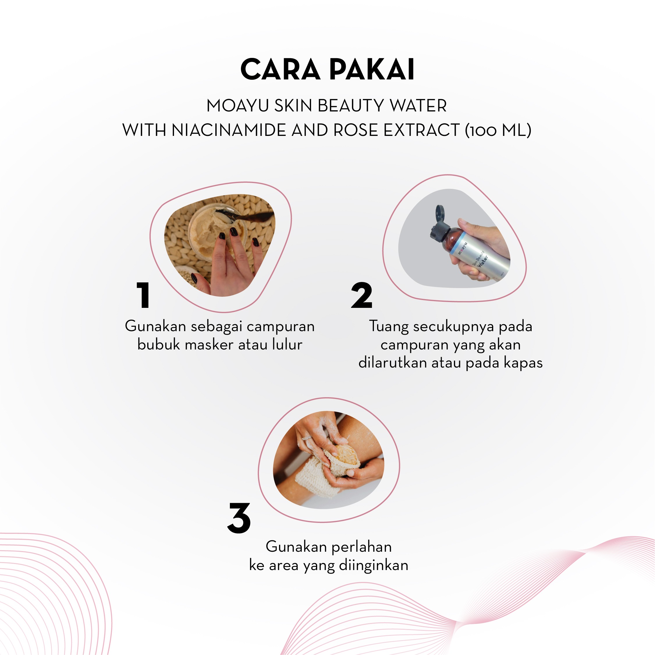 MOAYU Skin Beauty Water with Niacinamide & Rose Extract, Face Mist Melembapkan, Menyegarkan, Membantu Mencerahkan & Menjaga Skin Barrier