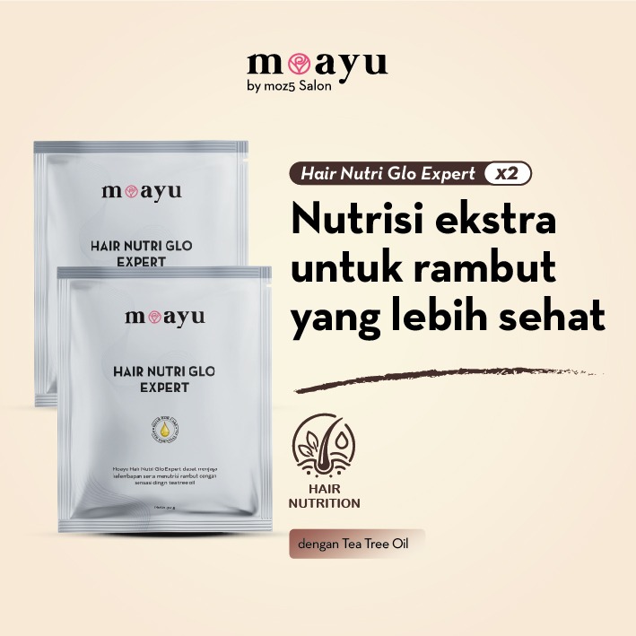 [2PCS] MOAYU Hair Nutri Glo Expert 30gr, Masker Rambut Menutrisi Rambut Gatal dan Kering, Vitamin Rambut Berhijab