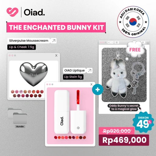 Image of THE ENCHANTED BUNNY KIT [OIAD Liptique + Silverpulse Moussecream + Oddy Bunny Charm Keychain]