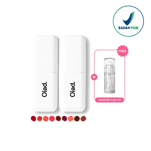 Image of [LIMITED PROMO] OIAD Liptique Lip Stain Bundling 2 PCS + FREE Mini Lip Oil