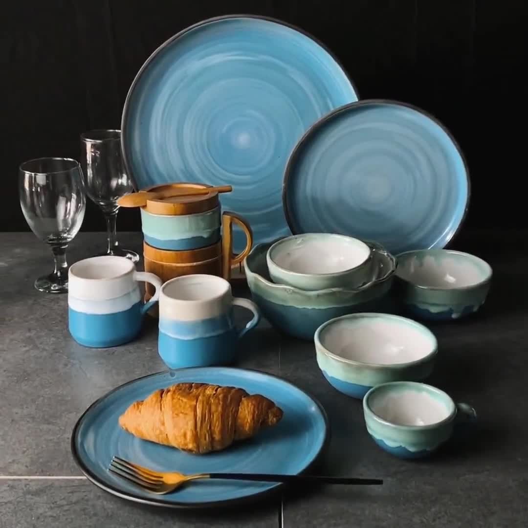 Munzterania Amai Aoiro Series Dinnerware set of 8