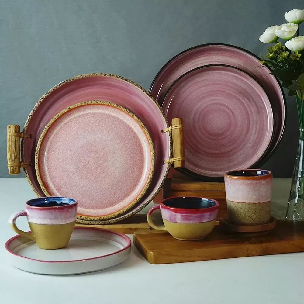 Munzterania Sangoryorī Pink Series Dinnerware set of 8