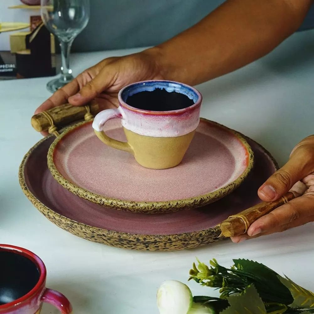 Munzterania Sangoryorī Pink Series Dinnerware set of 8