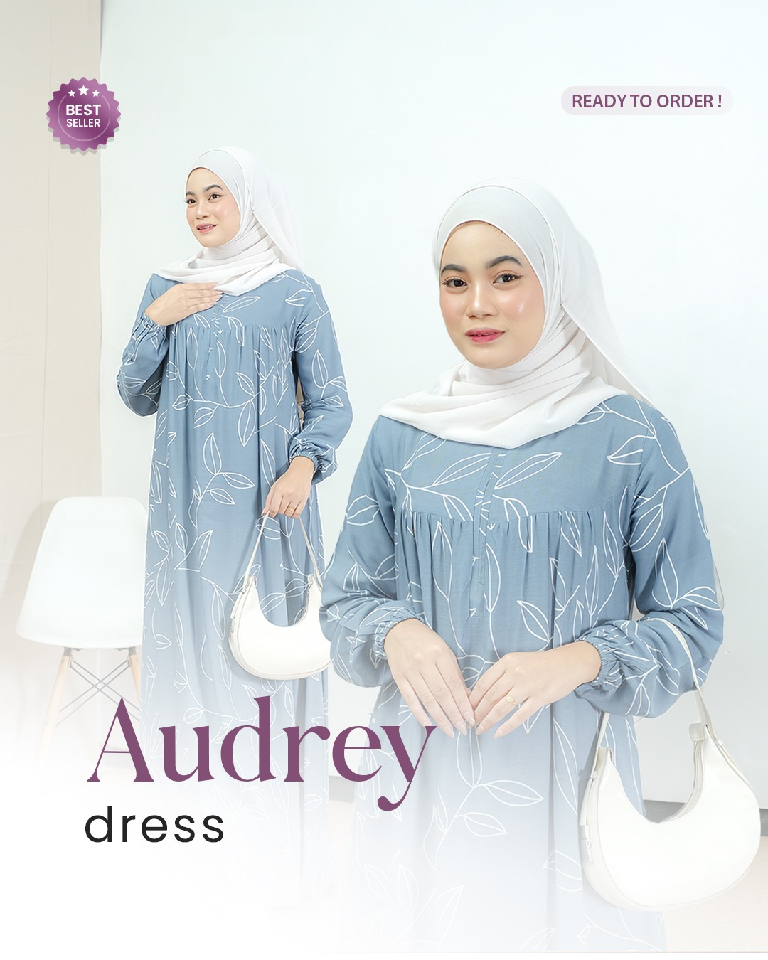 My Zahir Audrey Dress Gamis Motif Bahan Rayon Viscose
