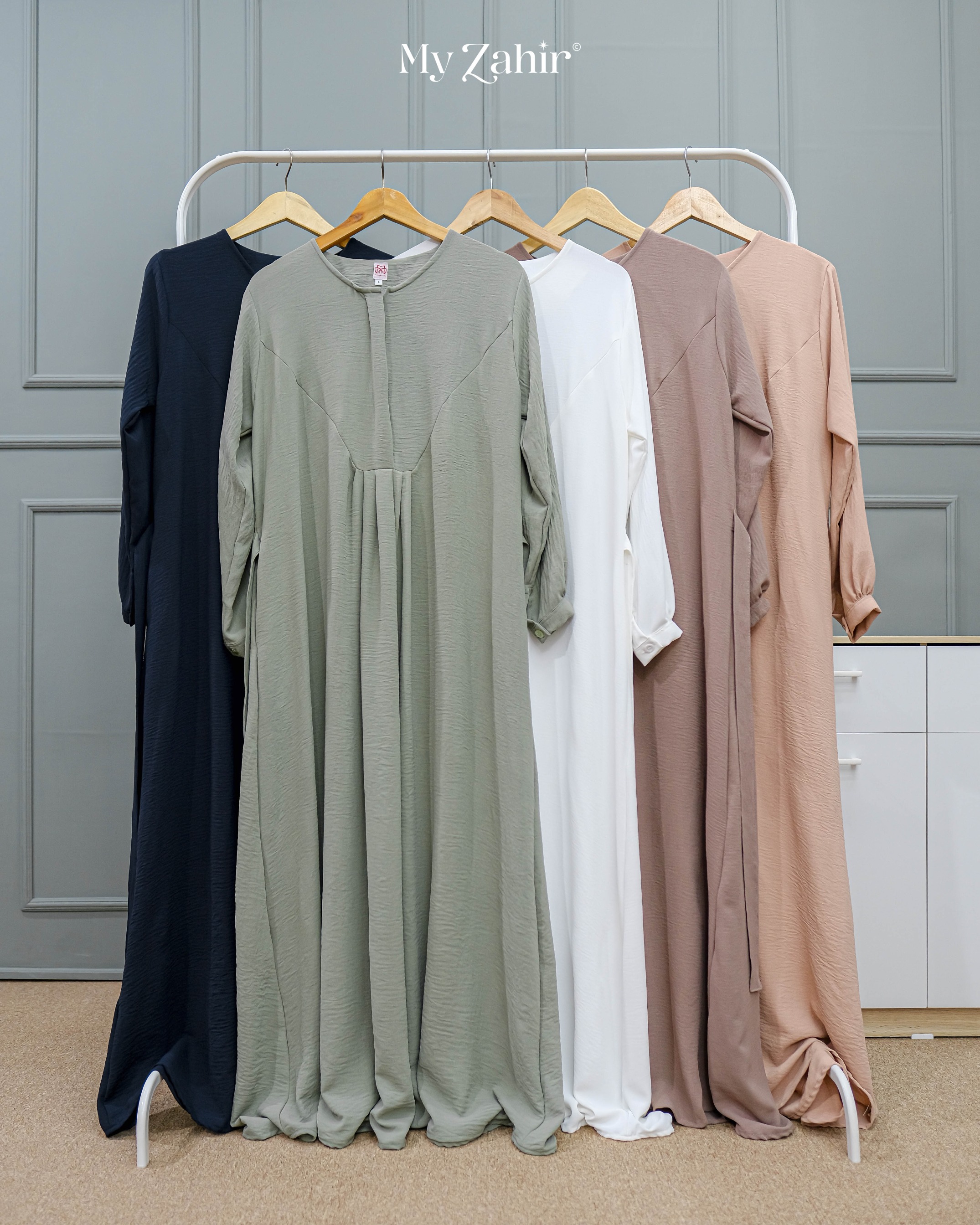 My Zahir Aira Dress Busui Friendly Bahan Crinckle Airflow
