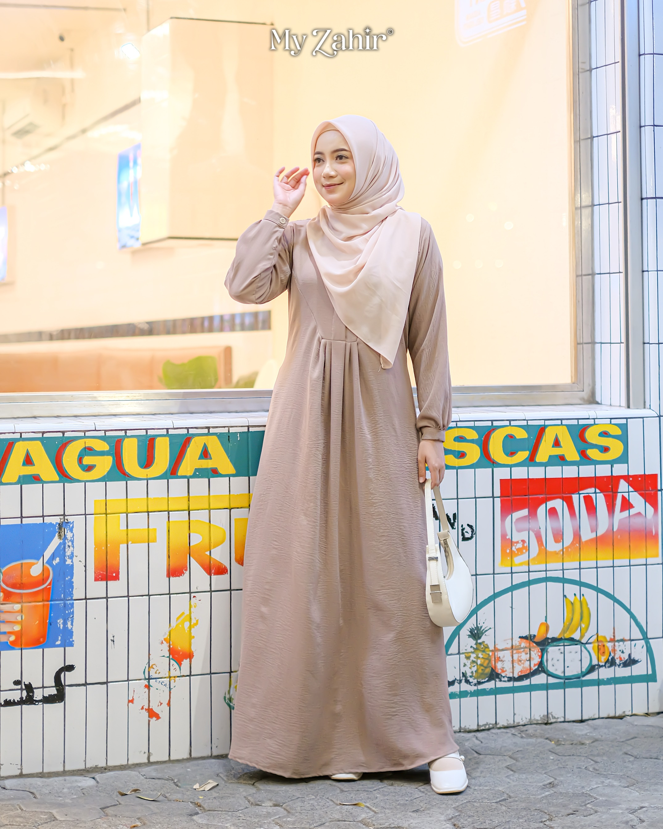 My Zahir Aira Dress Busui Friendly Bahan Crinckle Airflow
