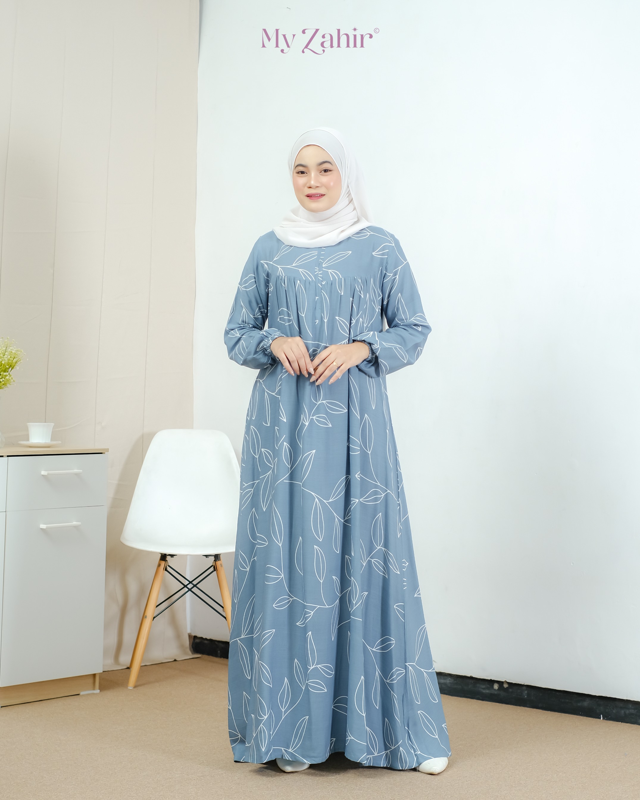 My Zahir Audrey Dress Gamis Motif Bahan Rayon Viscose