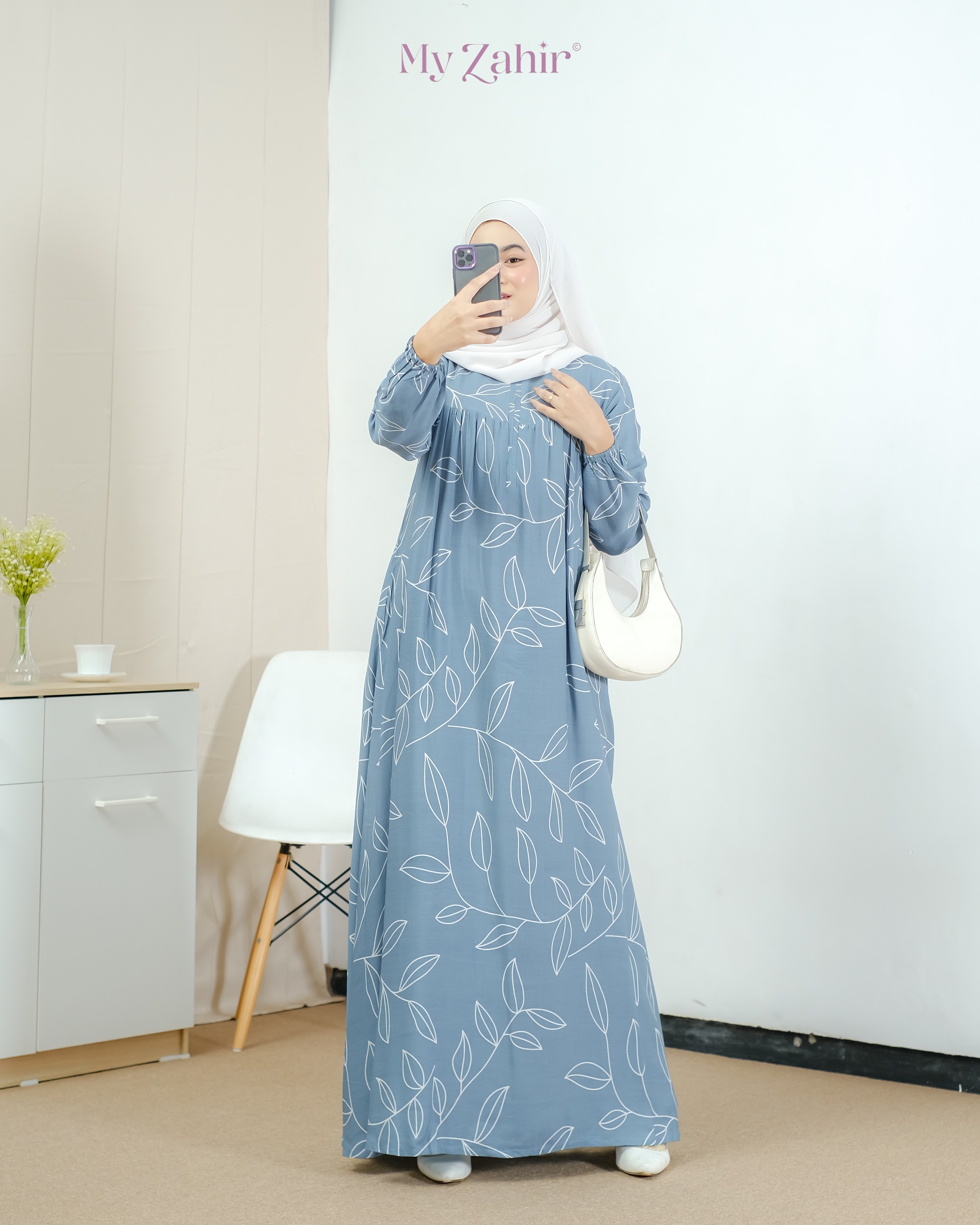 My Zahir Audrey Dress Gamis Motif Bahan Rayon Viscose