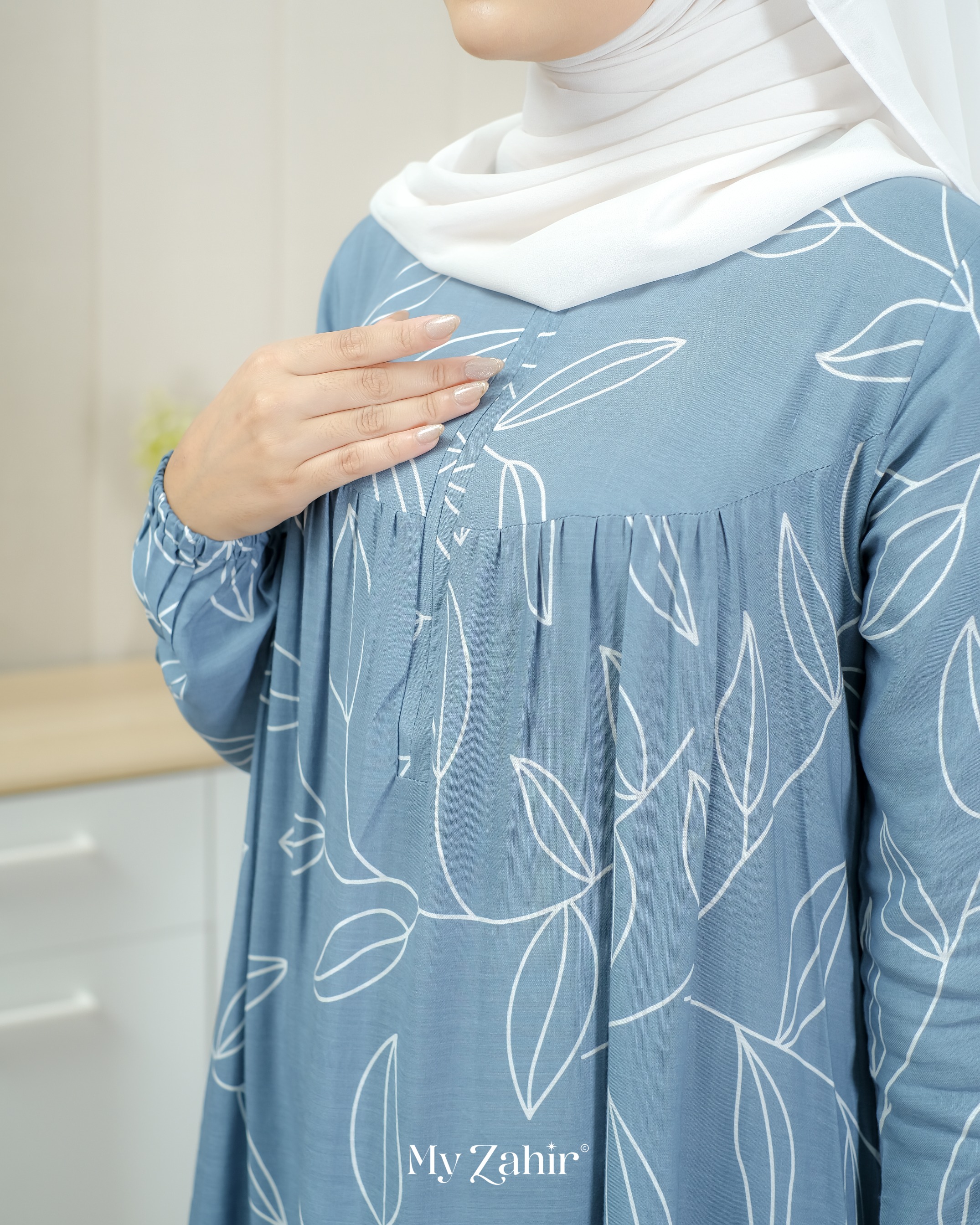 My Zahir Audrey Dress Gamis Motif Bahan Rayon Viscose
