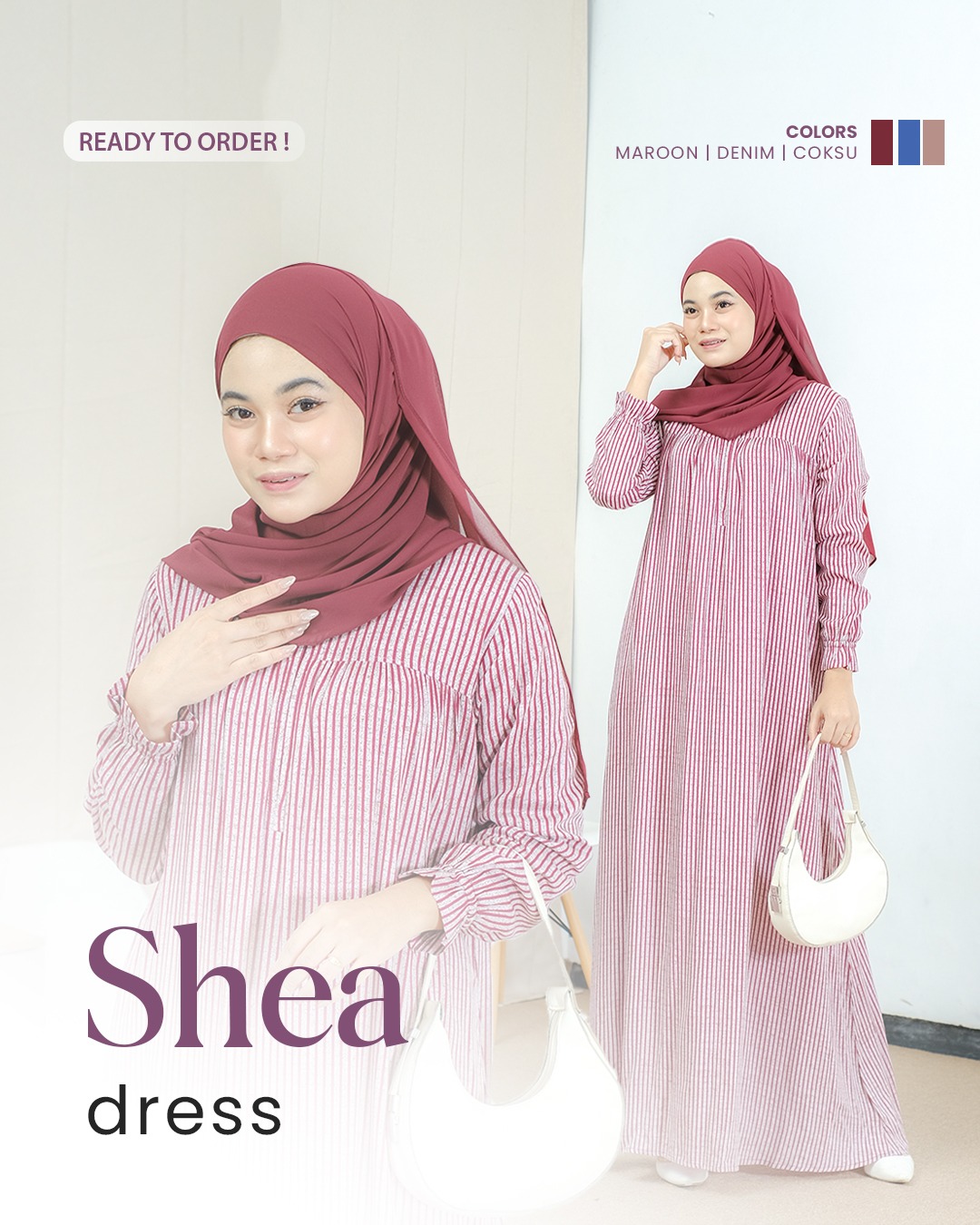 My Zahir Shea Dress Busui Friendly Bahan Rayon Twill Best Seller