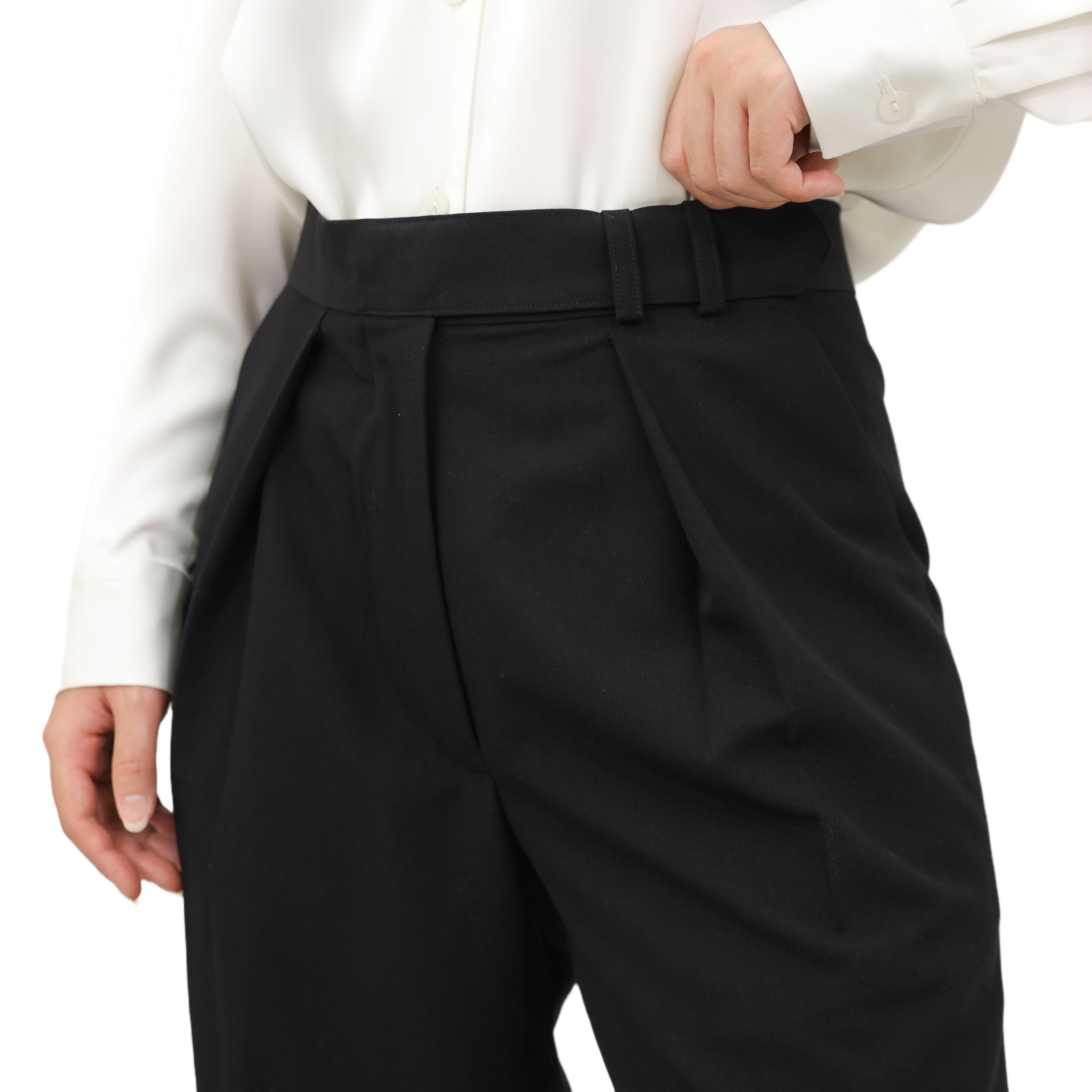 CINDRA WIDE-LEG PANTS BLACK