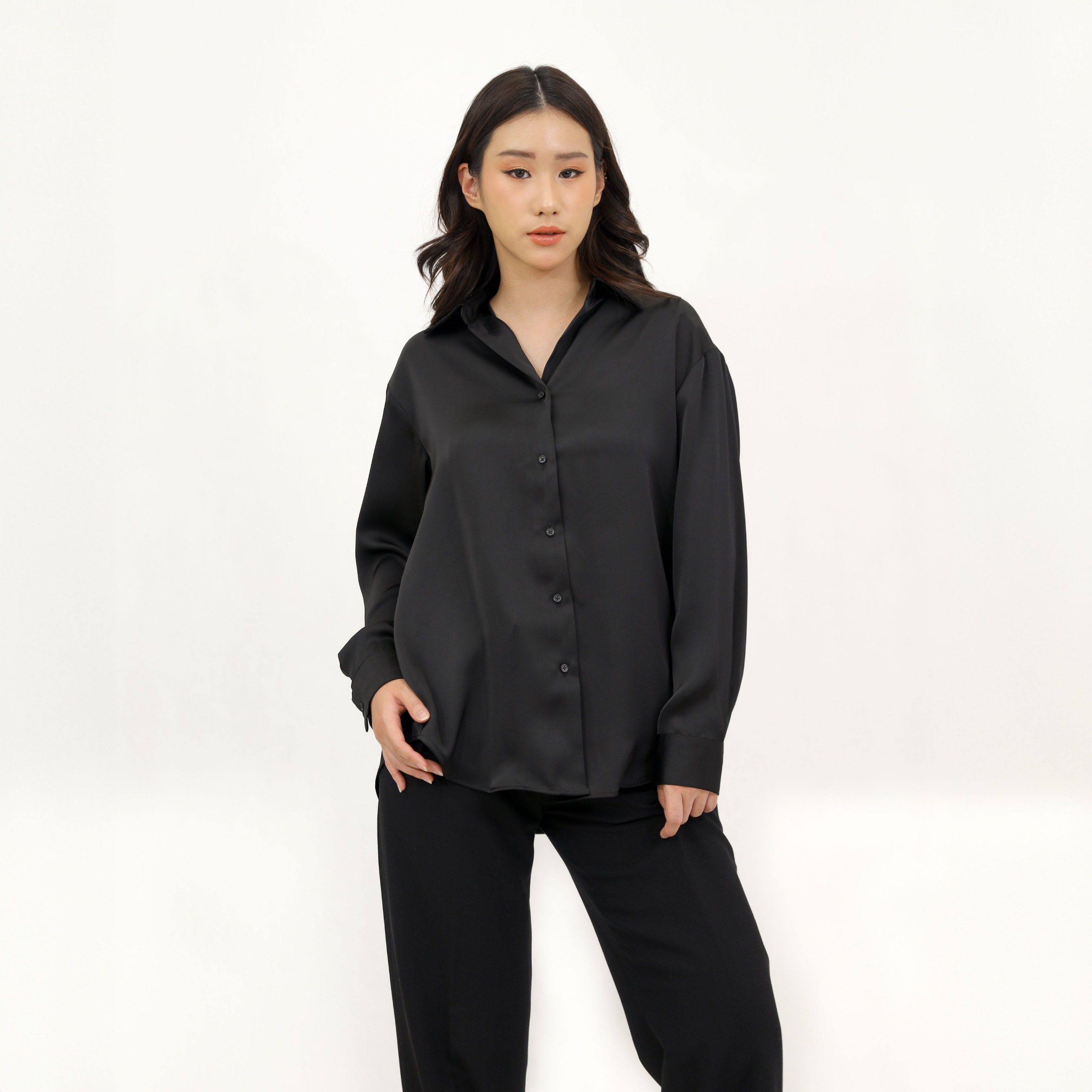CINDRA V-NECK ROSE BLOUSE