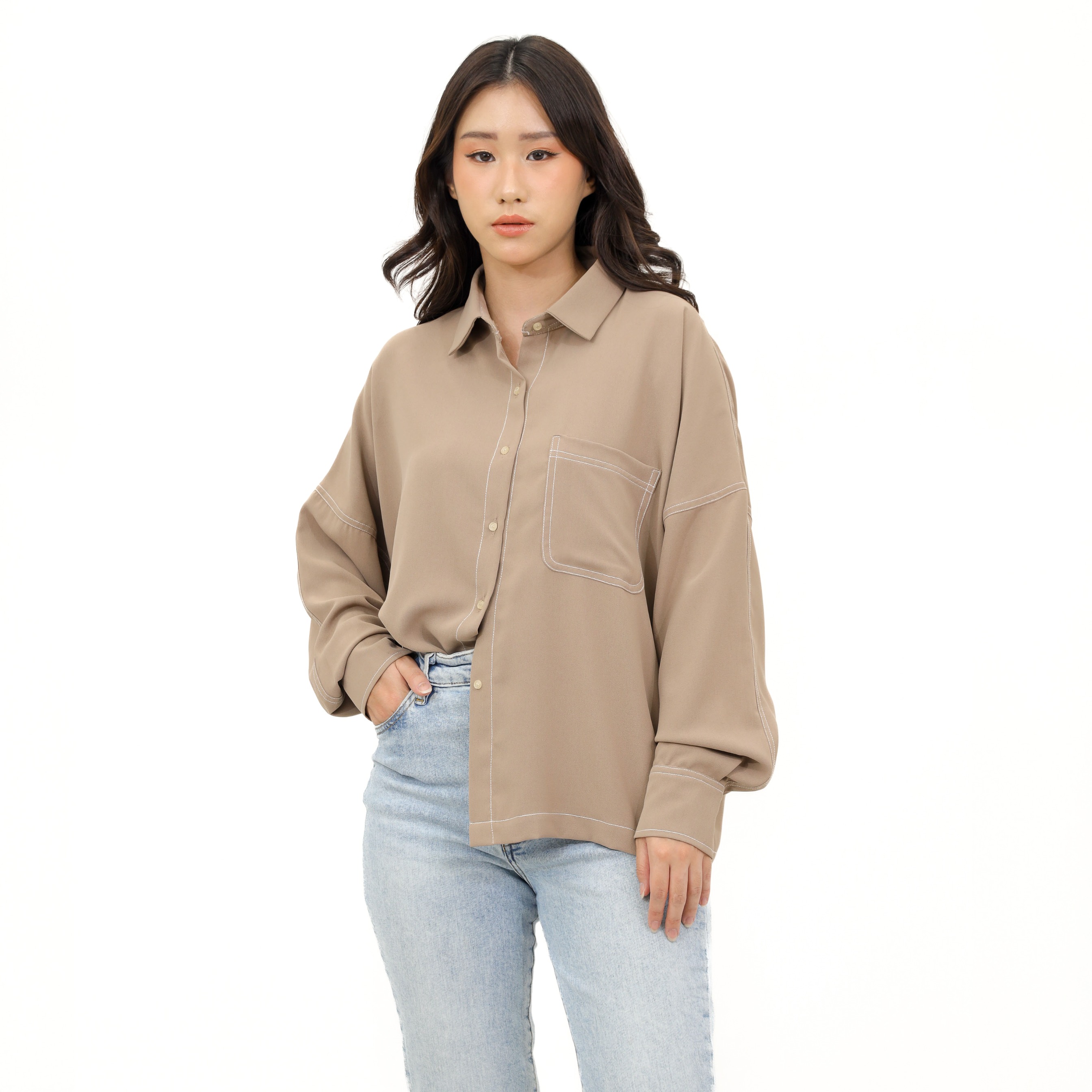 CINDRA PLEATED SHIRT