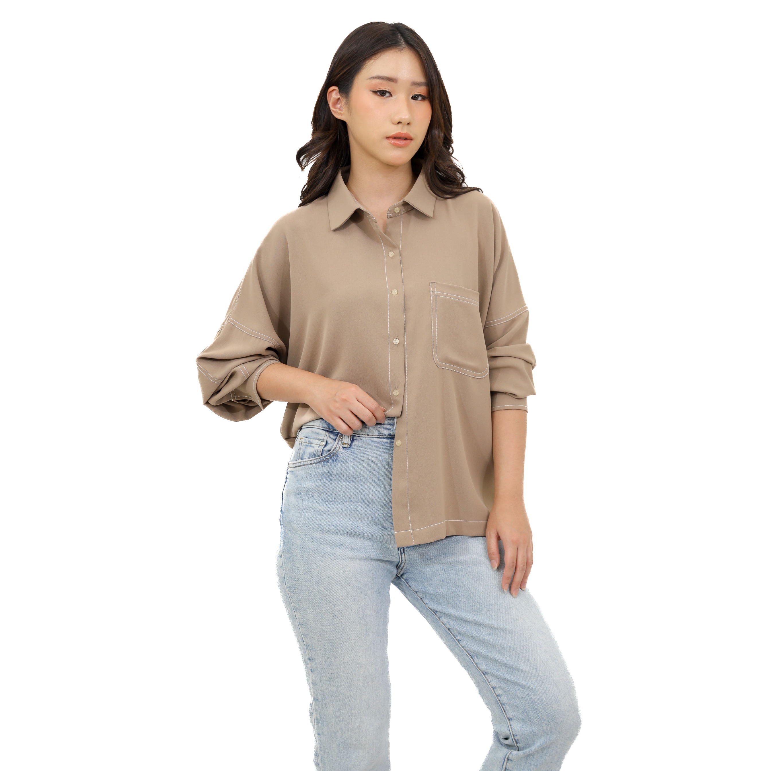 CINDRA PLEATED SHIRT
