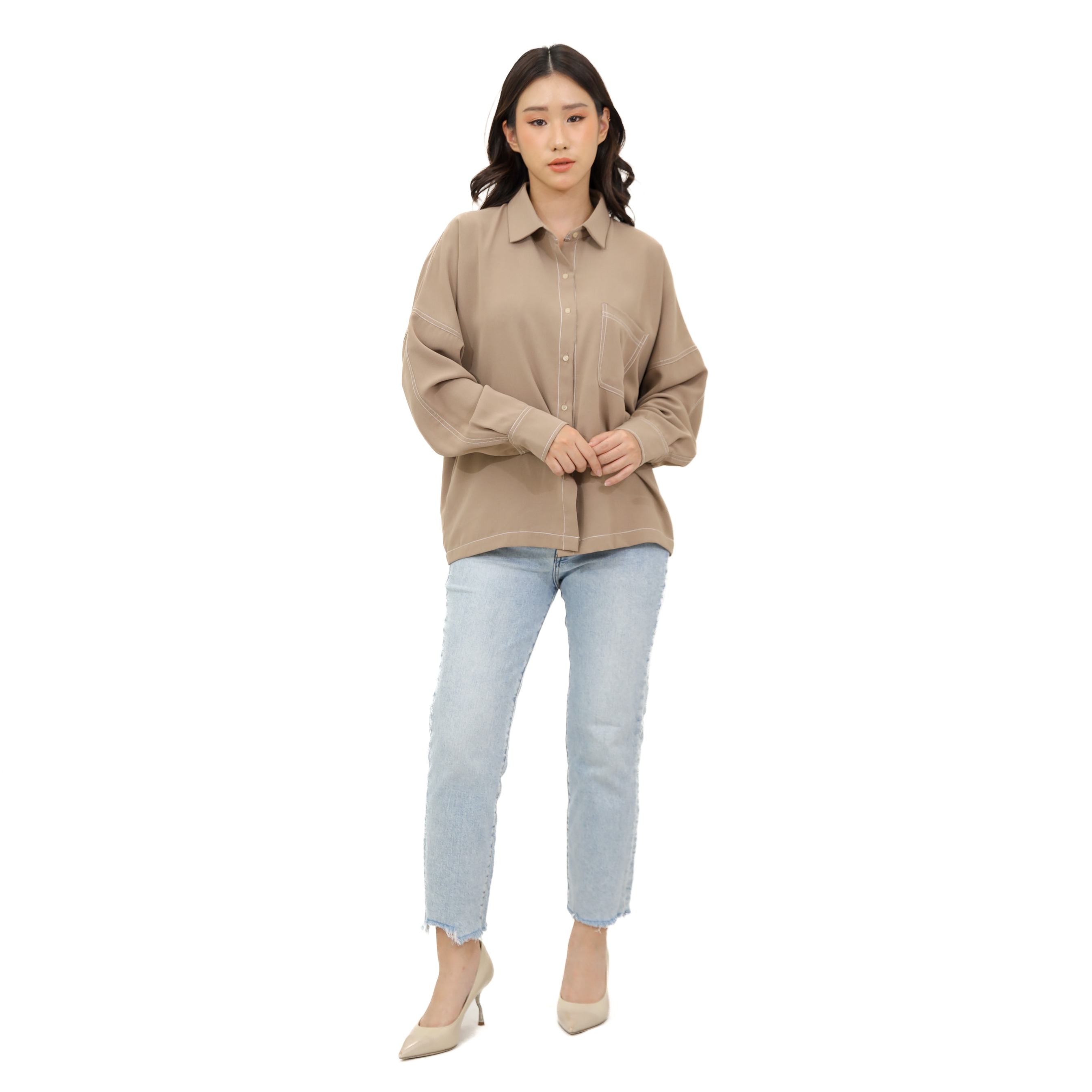 CINDRA PLEATED SHIRT