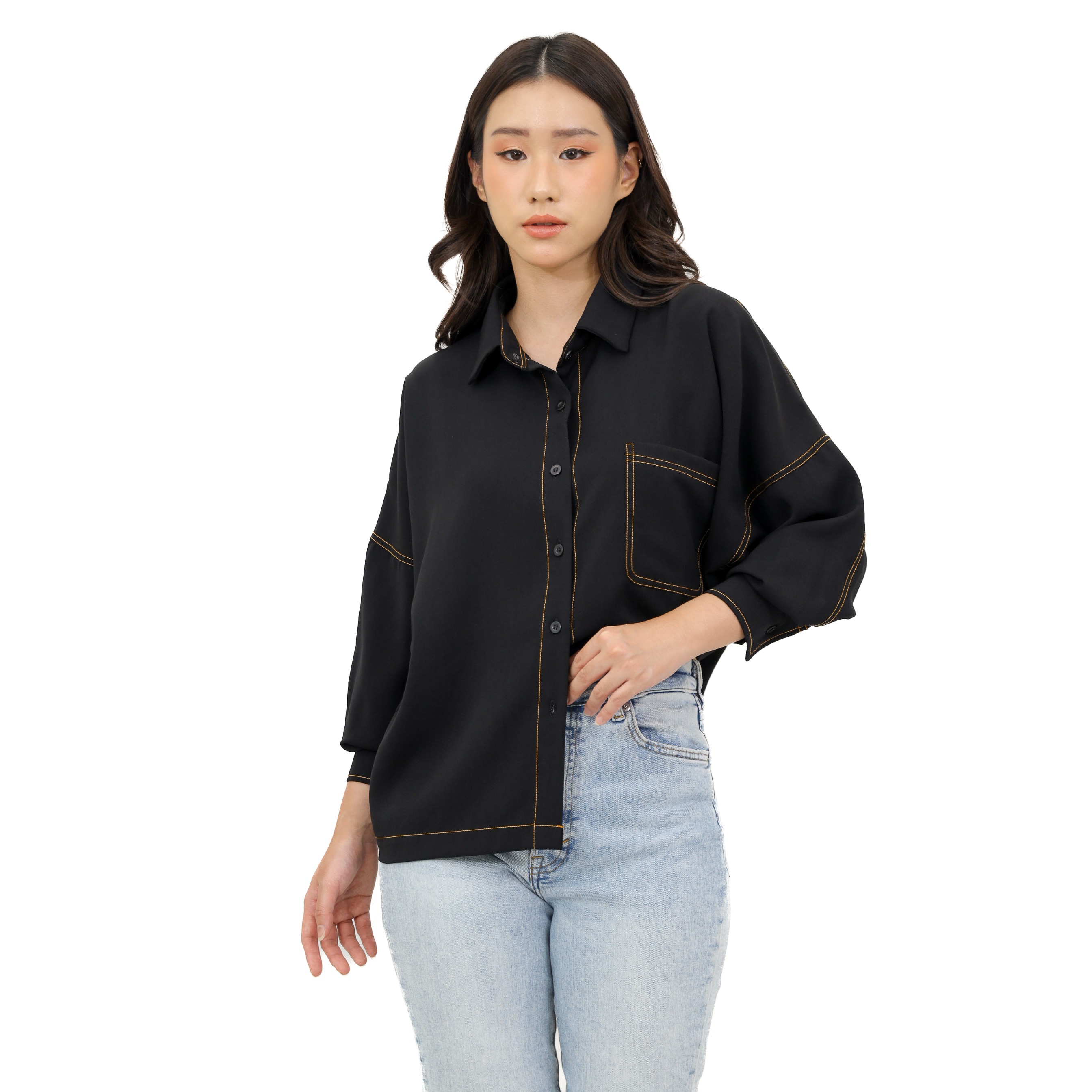 CINDRA PLEATED SHIRT