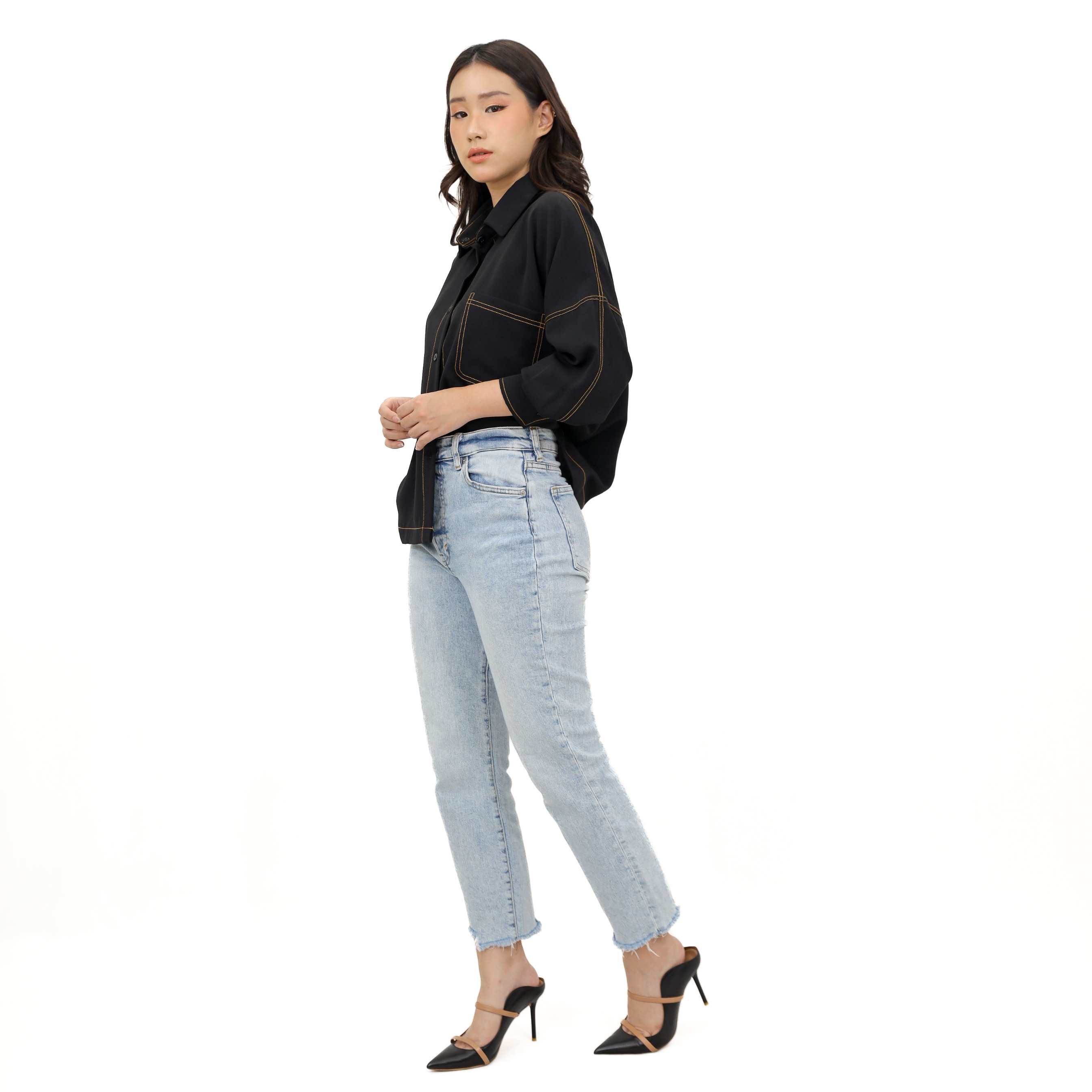CINDRA PLEATED SHIRT