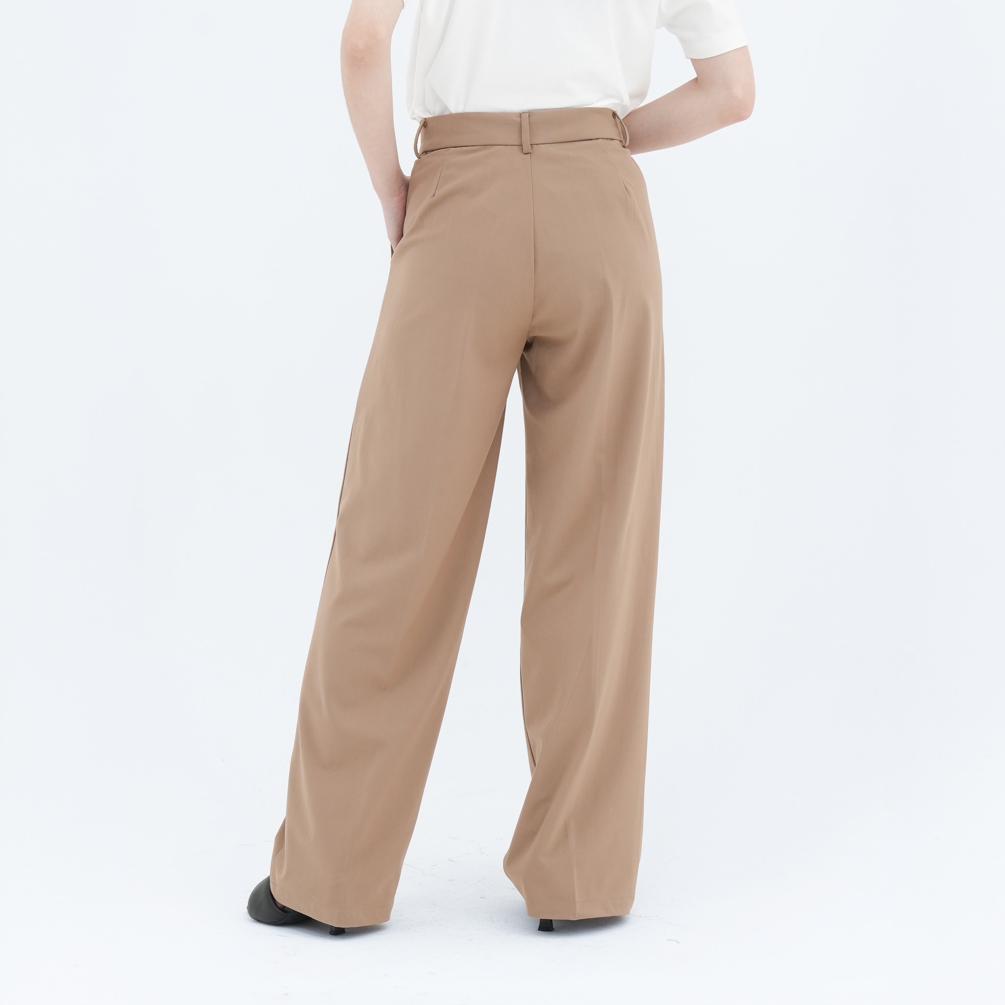 CINDRA CELANA KHAKI DOUBLE PENGAIT - CELANA PANJANG WANITA KHAKI PANTS