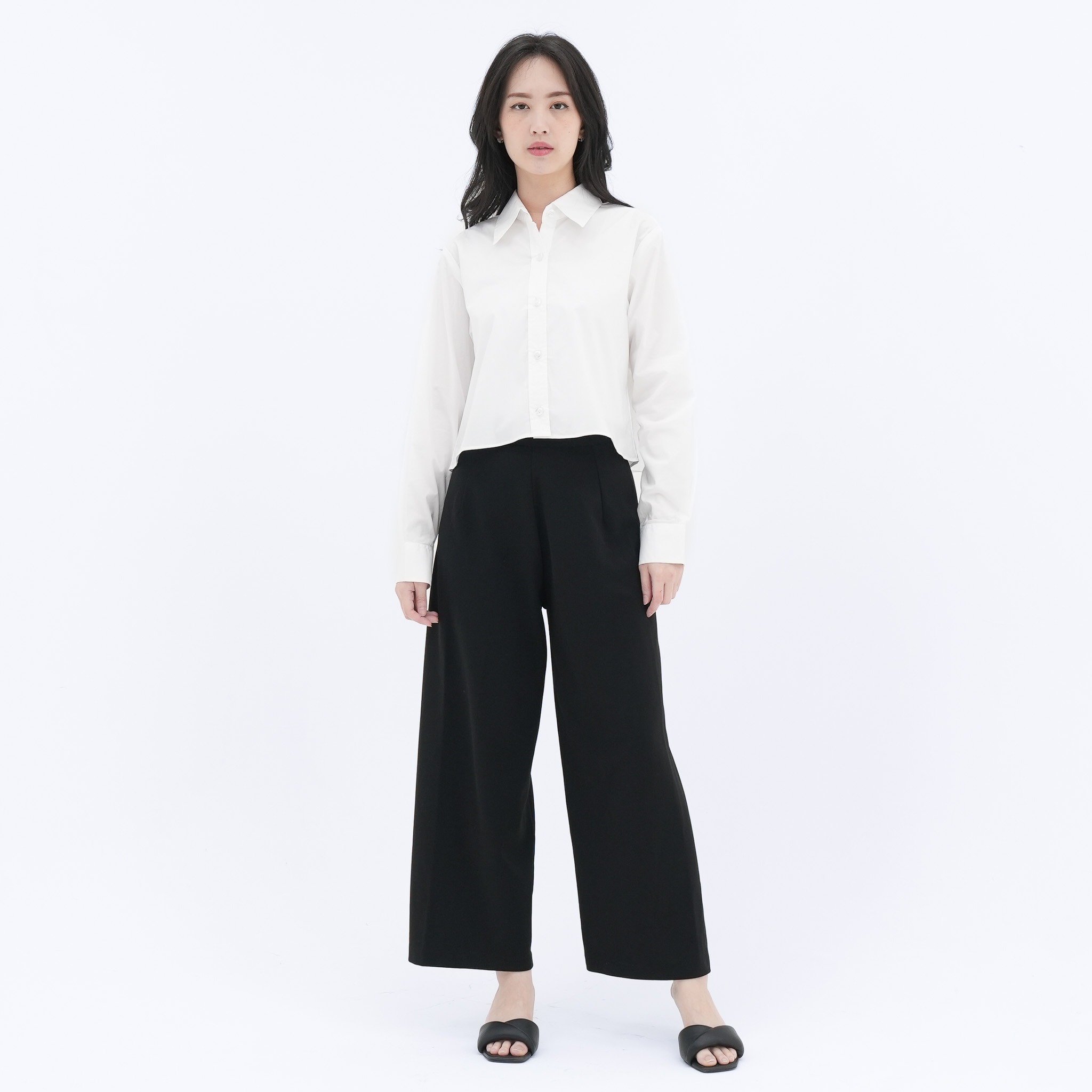 CINDRA CROP TOP SHIRT WHITE