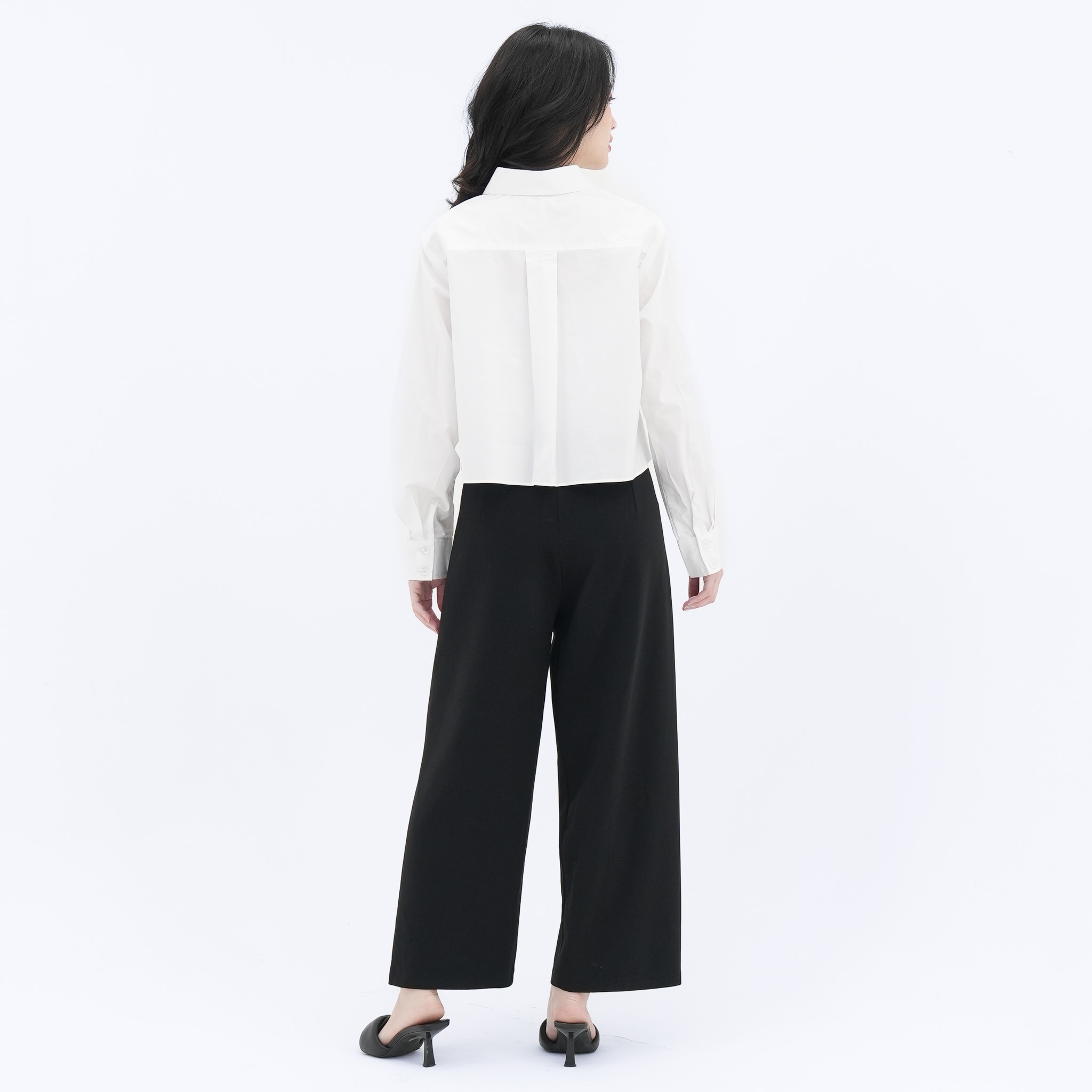 CINDRA CROP TOP SHIRT WHITE