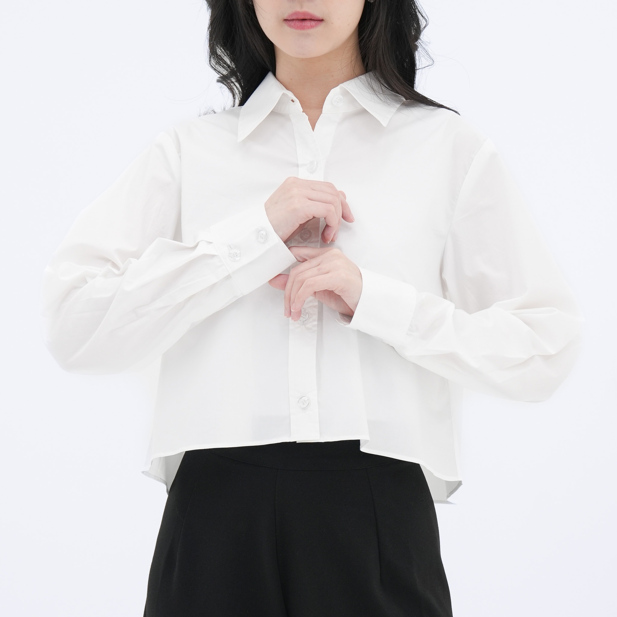 CINDRA CROP TOP SHIRT WHITE