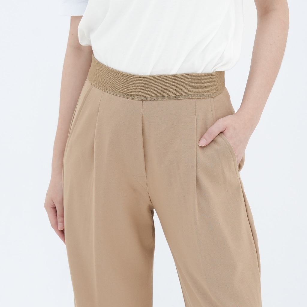 CINDRA CELANA PANJANG WANITA PINGGANG KARET MOCCA