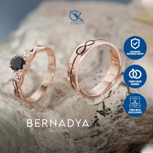 Yuke Jewelry - Cincin Kawin/Couple Bahan Emas - Perak - Palladium - Platinum Model BERNADYA Series