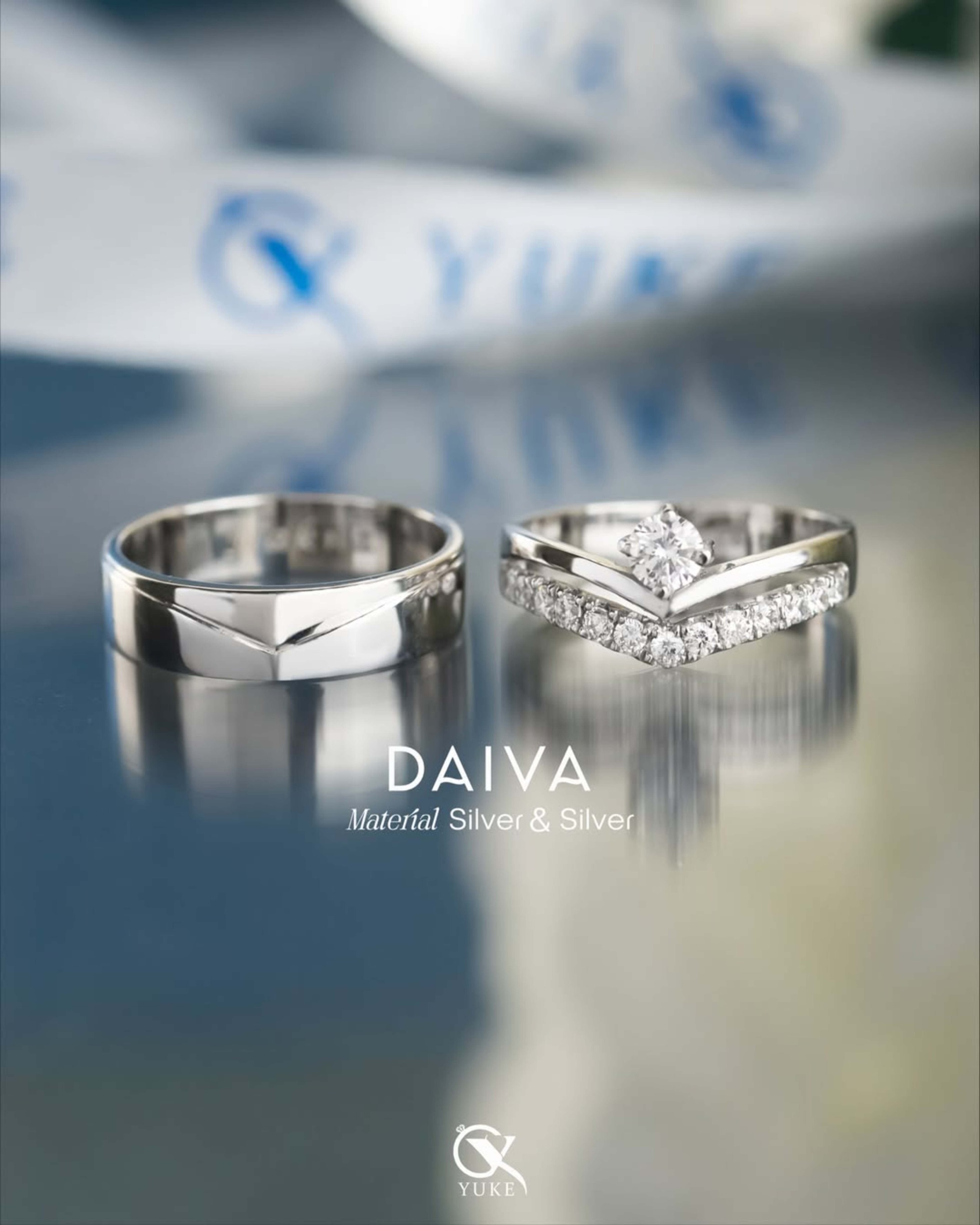 Yuke Jewelry - Cincin Kawin/Couple Bahan Emas - Perak - Palladium - Platinum Model DAIVA Series