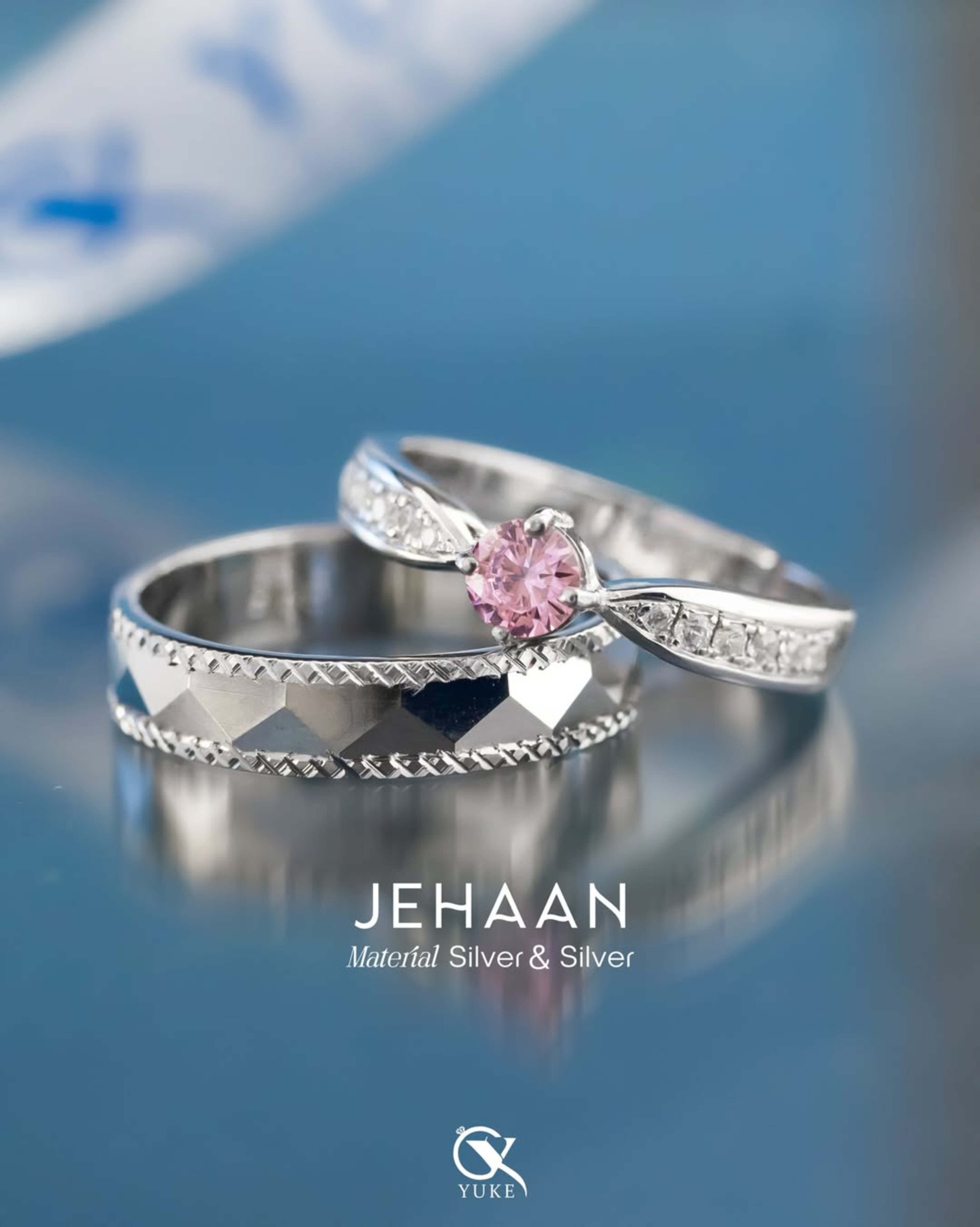 Yuke Jewelry - Cincin Kawin/Couple Bahan Emas - Perak - Palladium - Platinum Model JEHAAN Series