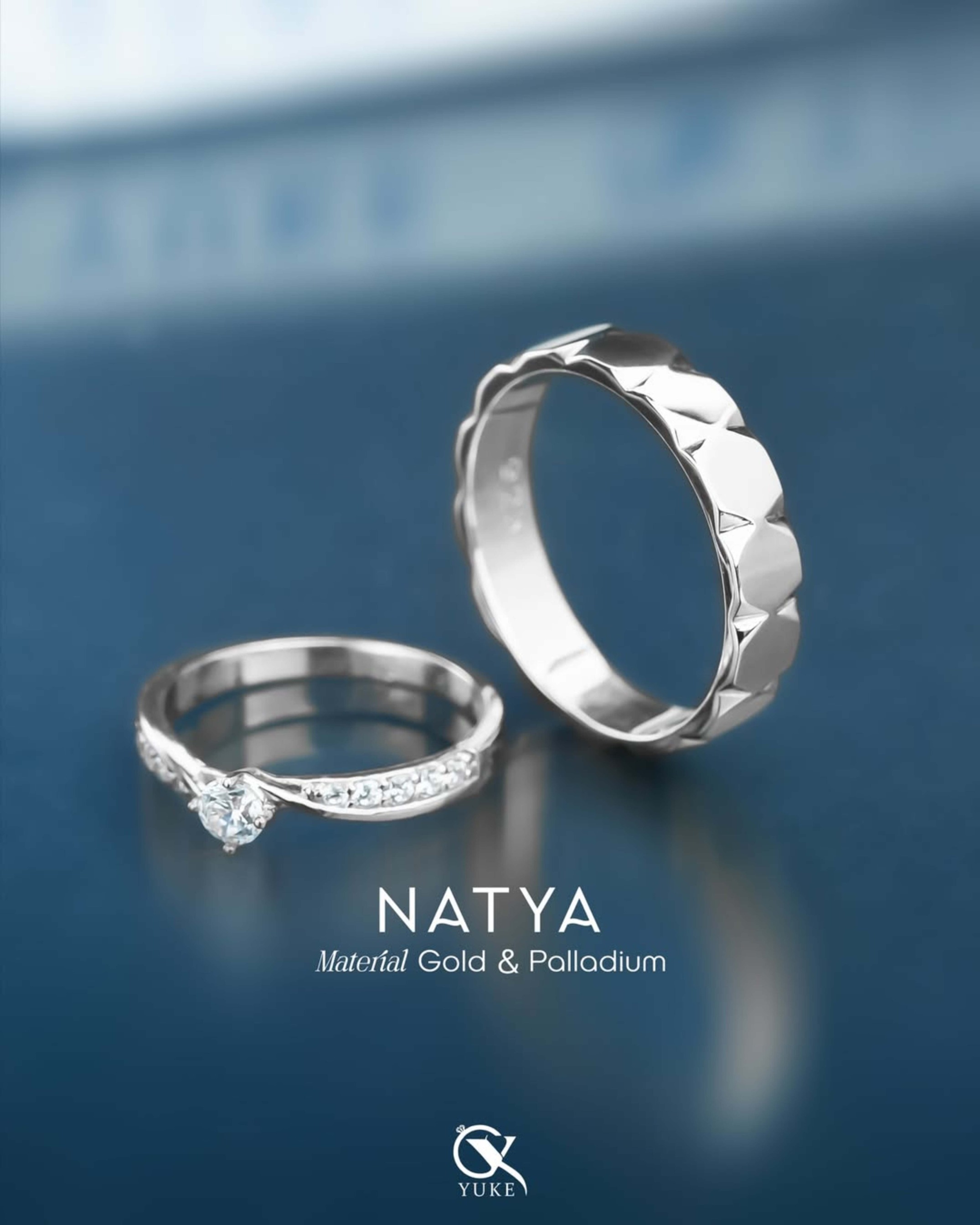 Yuke Jewelry - Cincin Kawin/Couple Bahan Emas - Perak - Palladium - Platinum Model NATYA Series