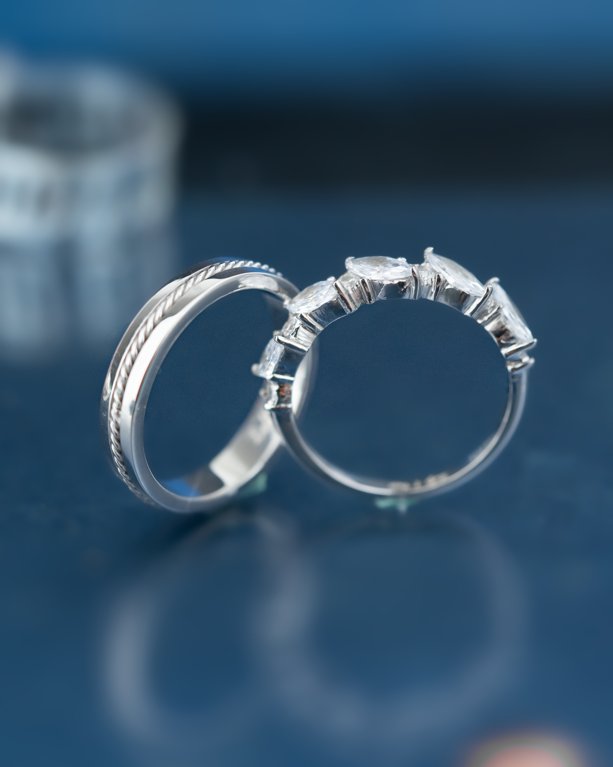 Yuke Jewelry - Cincin Kawin/Couple Bahan Emas - Perak - Palladium - Platinum Model BRINLEY Series