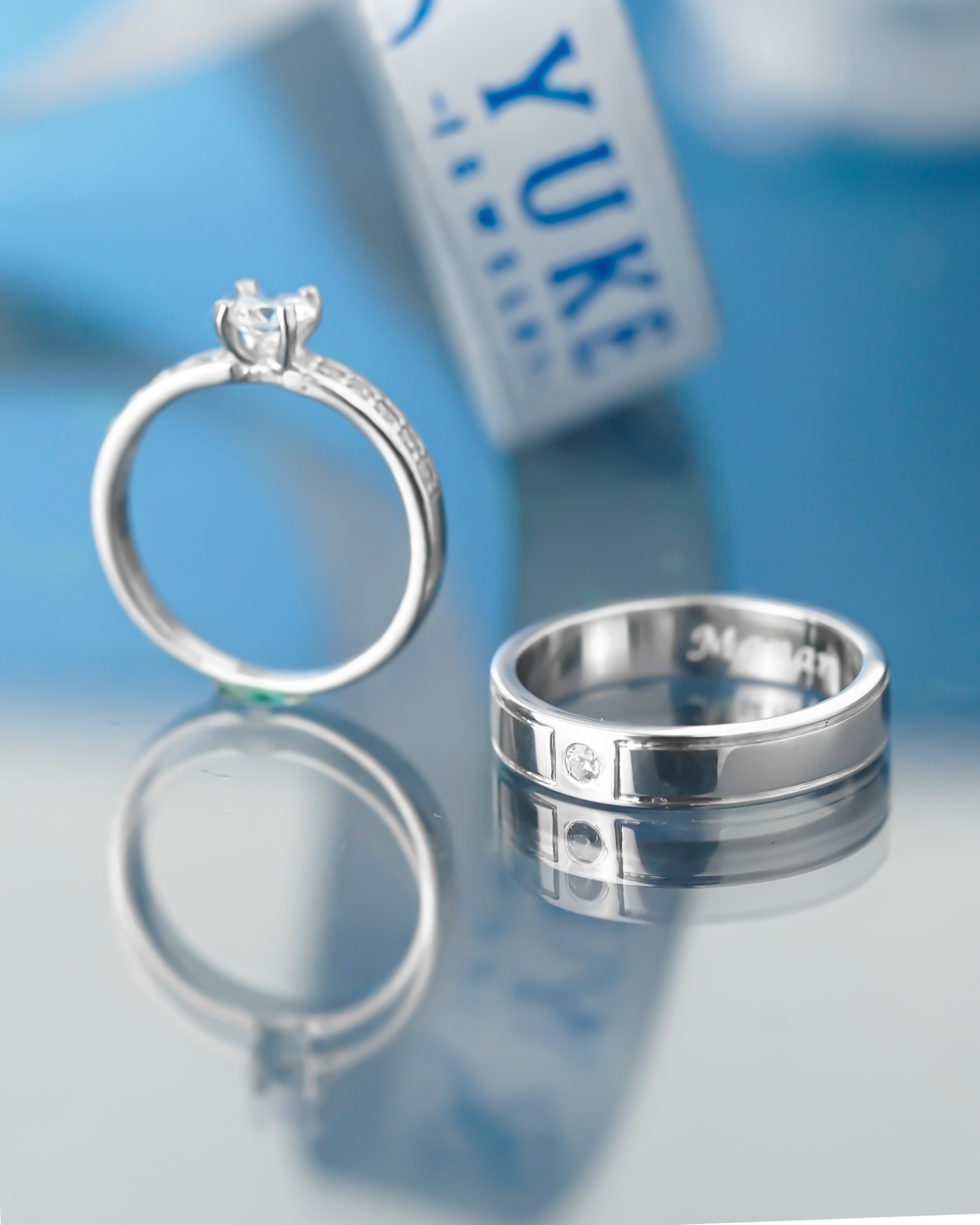 Yuke Jewelry - Cincin Kawin/Couple Bahan Emas - Perak - Palladium - Platinum Model ESHIKA Series
