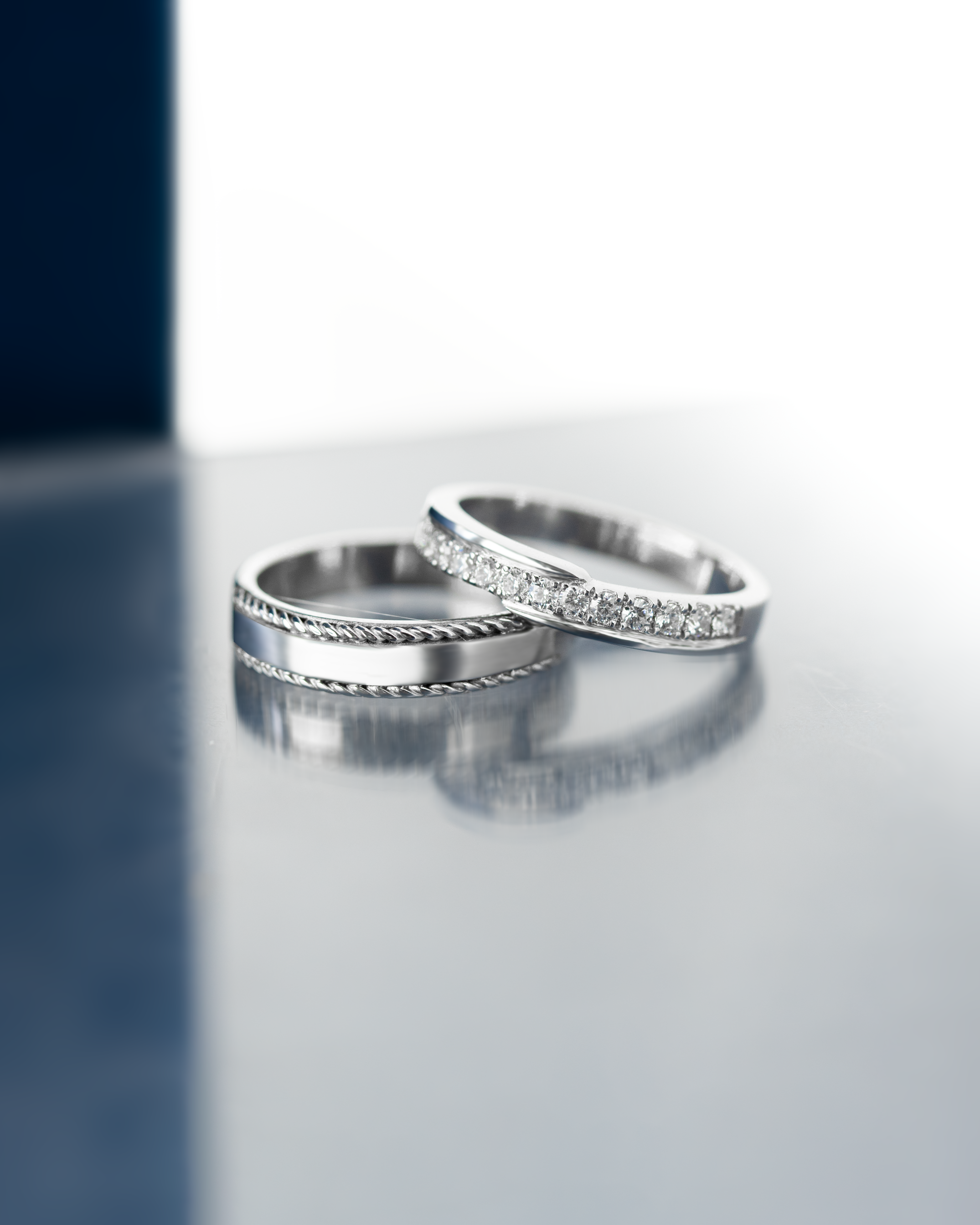 Yuke Jewelry - Cincin Kawin/Couple Bahan Emas - Perak - Palladium - Platinum Model QASWA Series