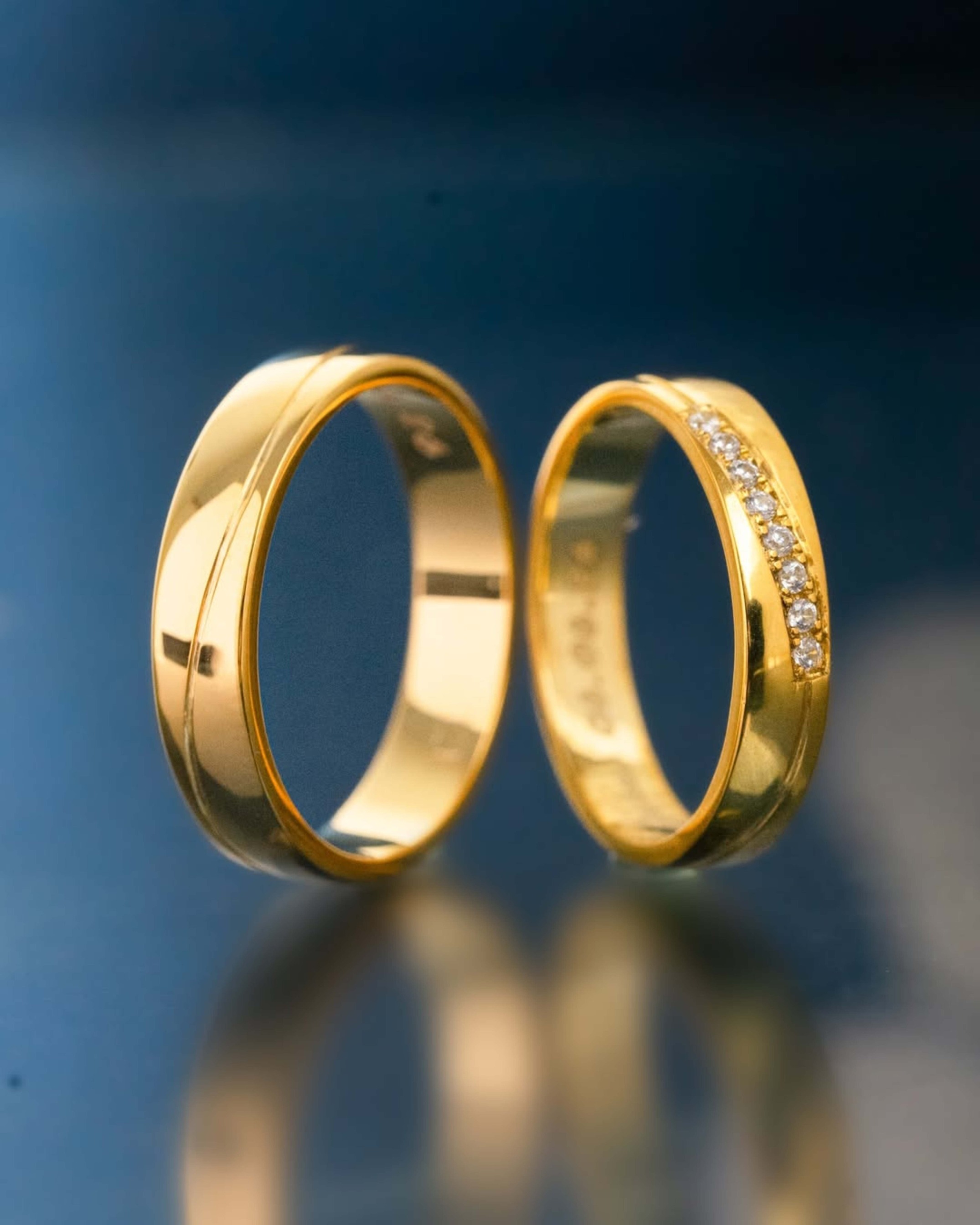 Yuke Jewelry - Cincin Kawin/Couple Bahan Emas - Perak - Palladium - Platinum Model GALINA Series