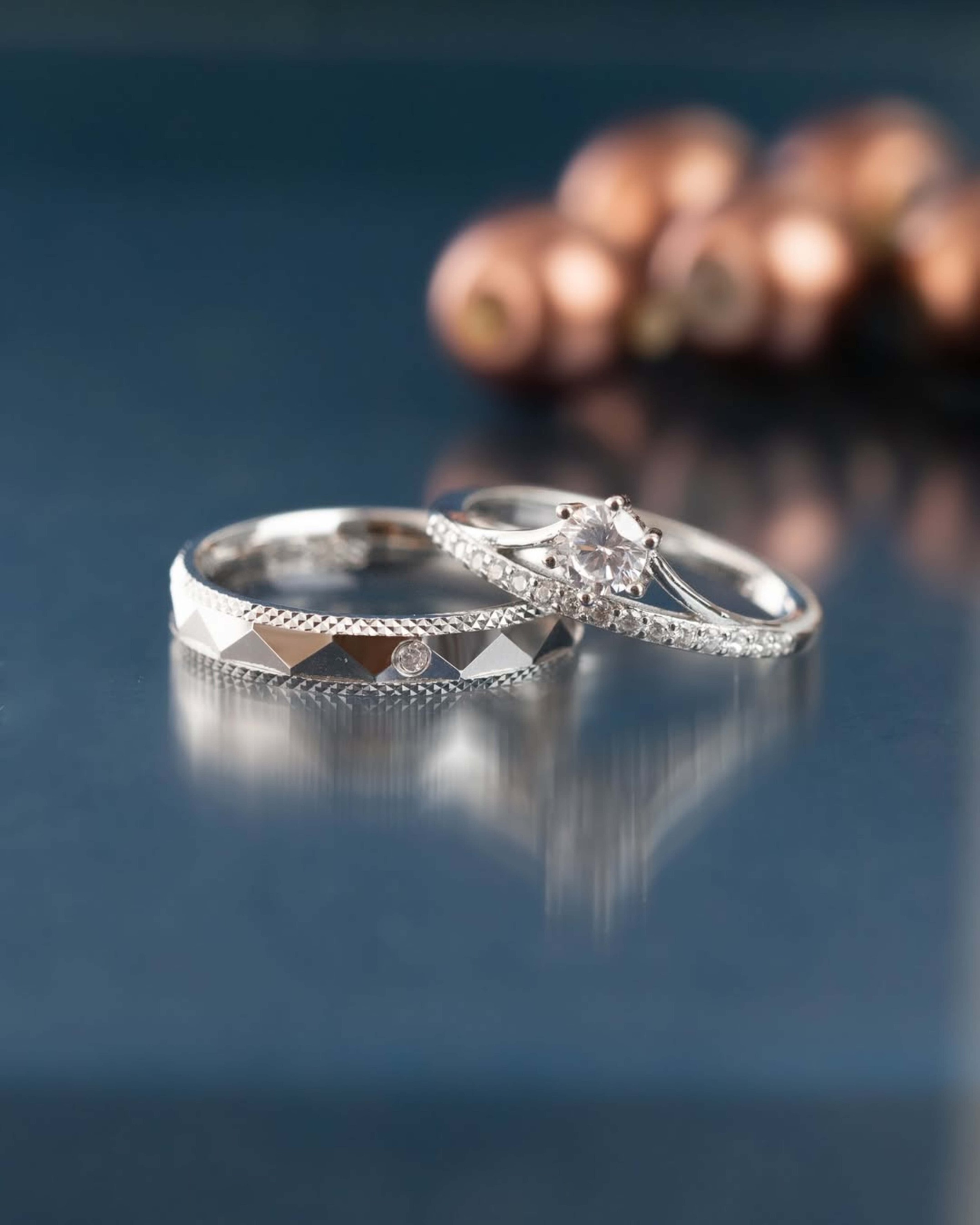 Yuke Jewelry - Cincin Kawin/Couple Bahan Emas - Perak - Palladium - Platinum Model BAYUNI Series