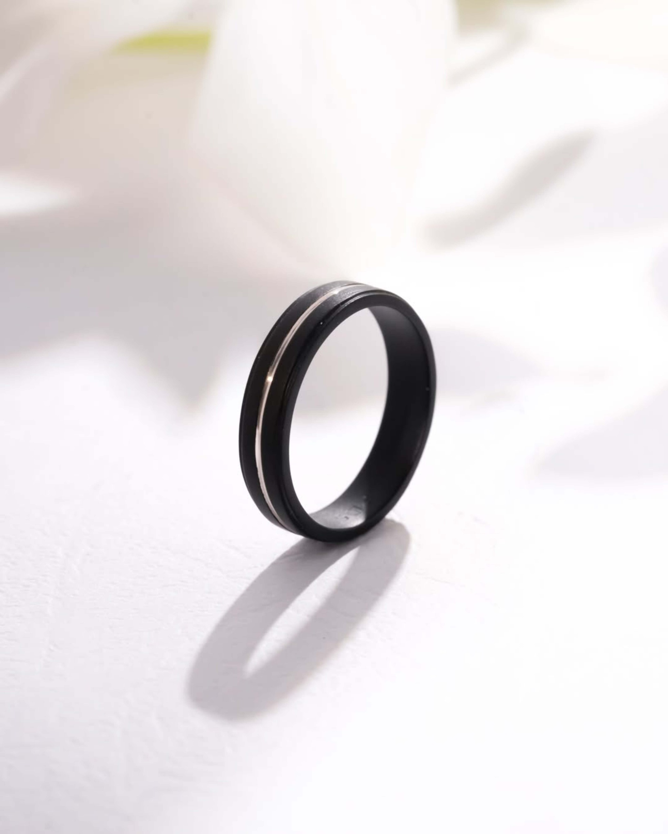 Yuke Jewelry - Cincin Single Pria Bahan Emas - Perak - Palladium - Platinum Model Black Series