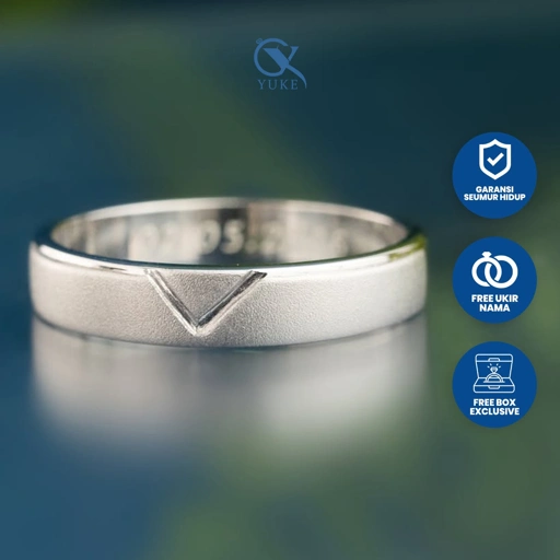 Image of Yuke Jewelry - Cincin Single Pria Bahan Emas - Perak - Palladium - Platinum Model MEGAN Series