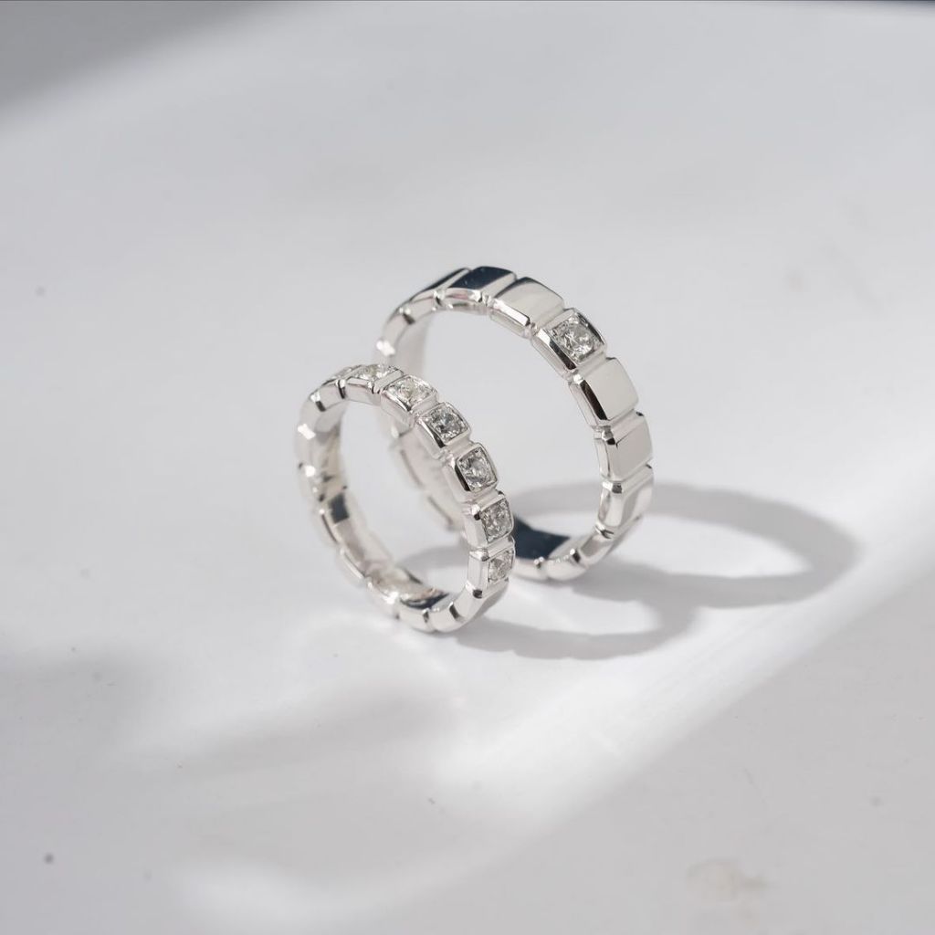 Yuke Jewelry - Cincin Kawin/Couple Bahan Emas - Perak - Palladium - Platinum Model SQUARE Series